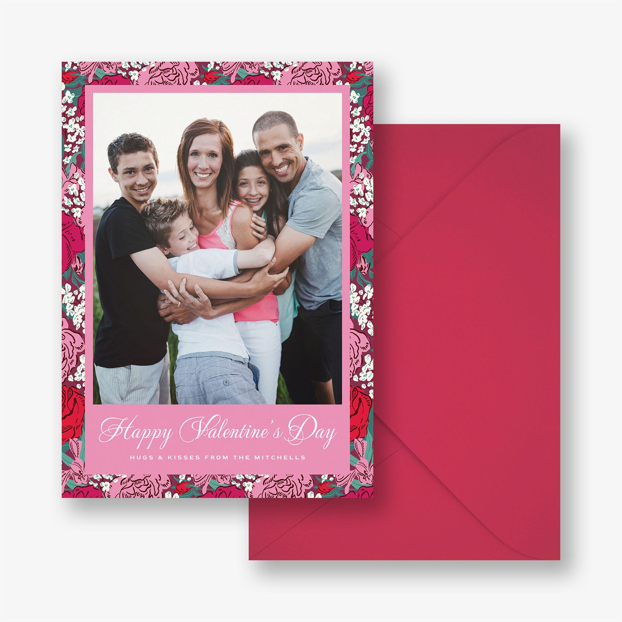 Blushing Rose Valentine Photo Card