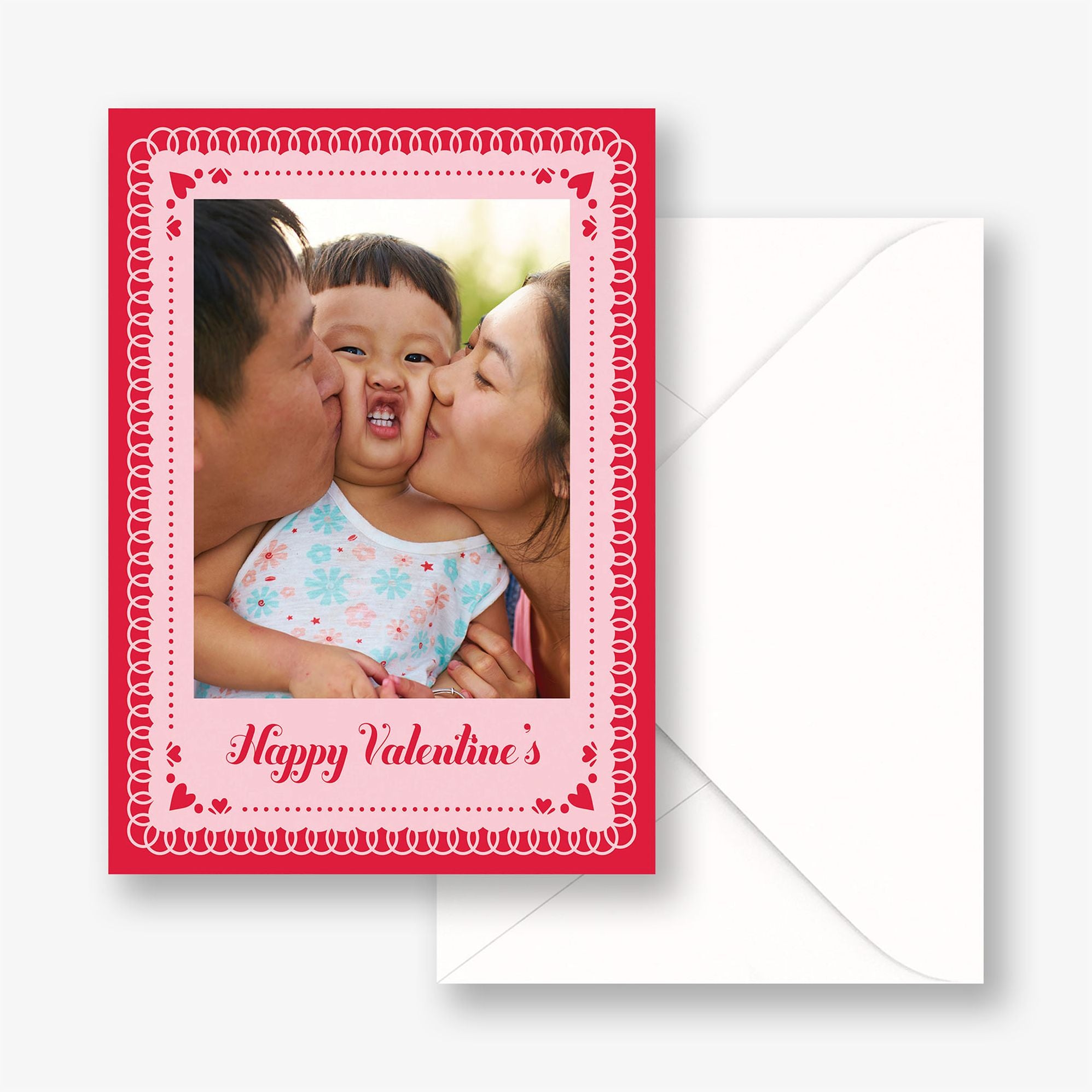 Doily Heart Frame Photo Card