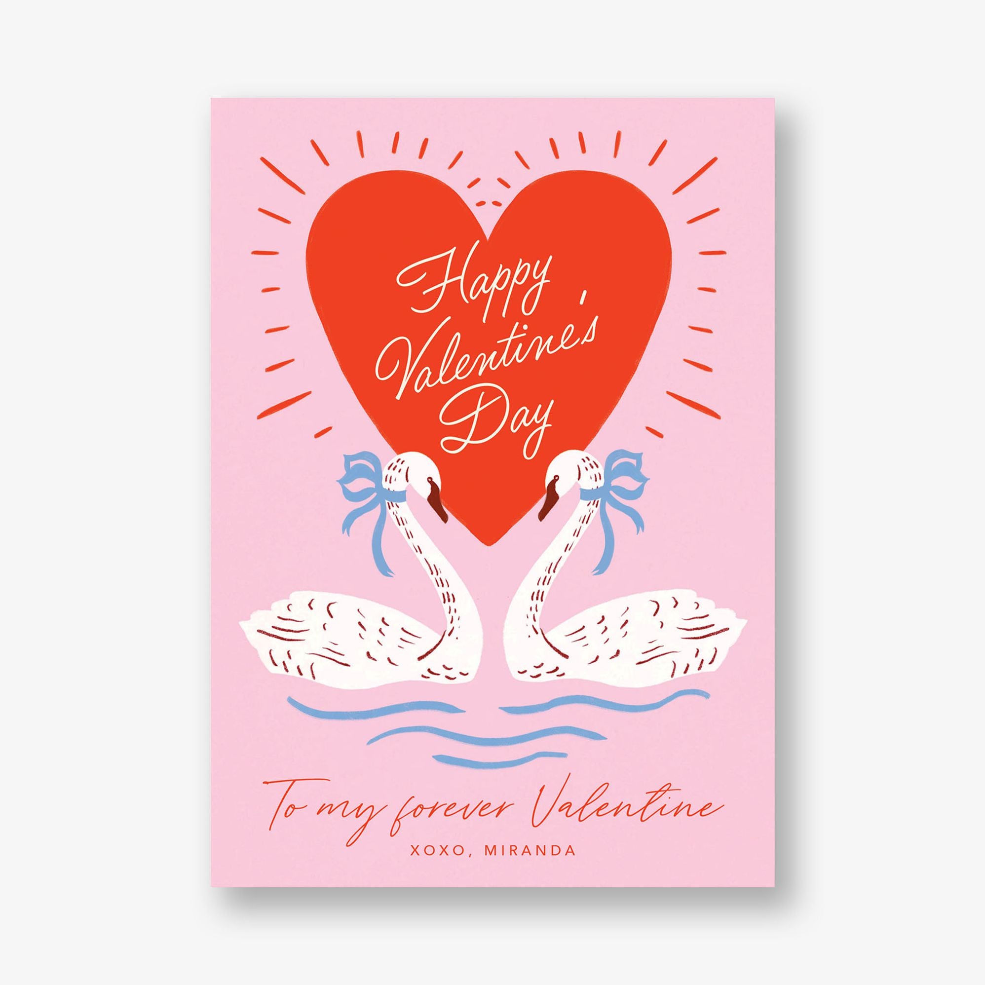 Sweet Swans Valentine Card