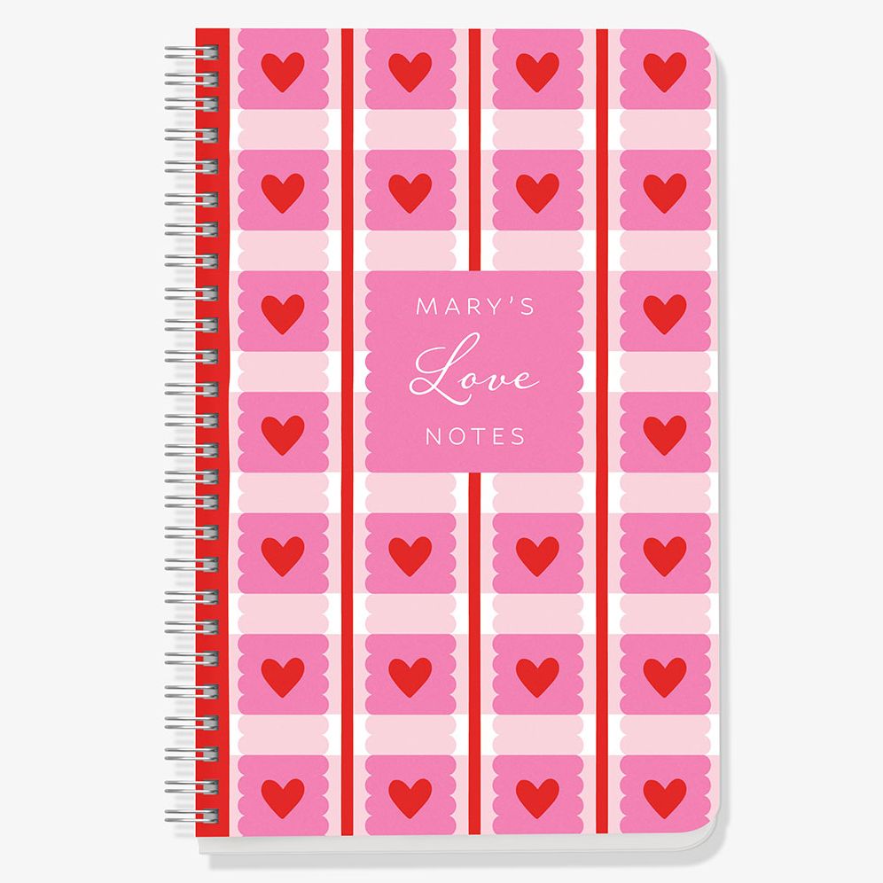 Gingham Hearts Custom Journal