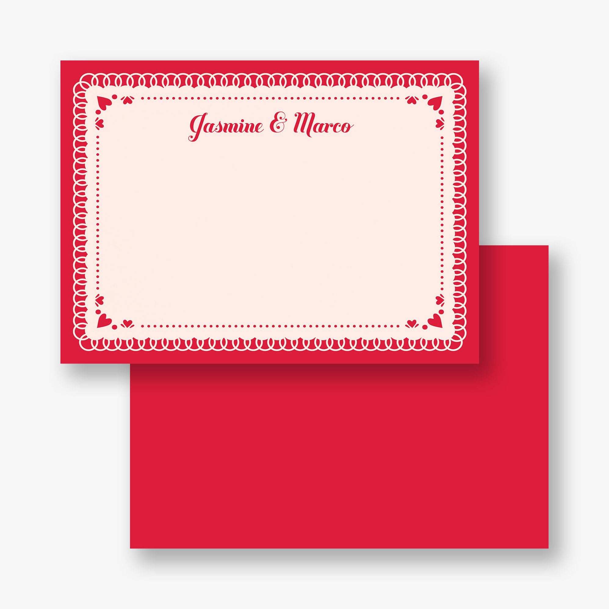 Doily Heart Frame Stationery