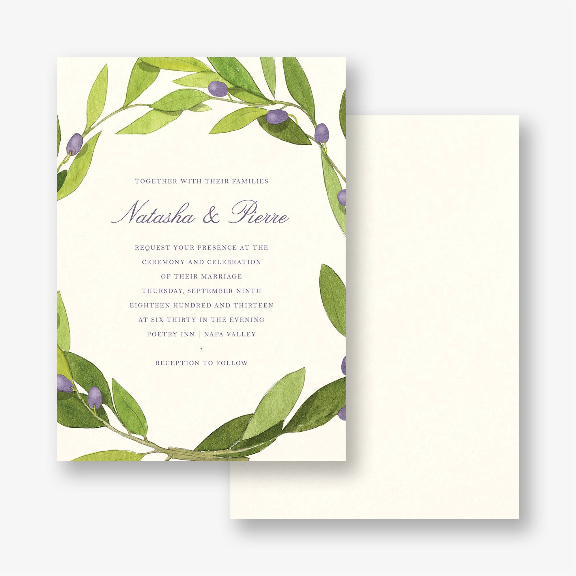 Simple Wreath Wedding Invitation