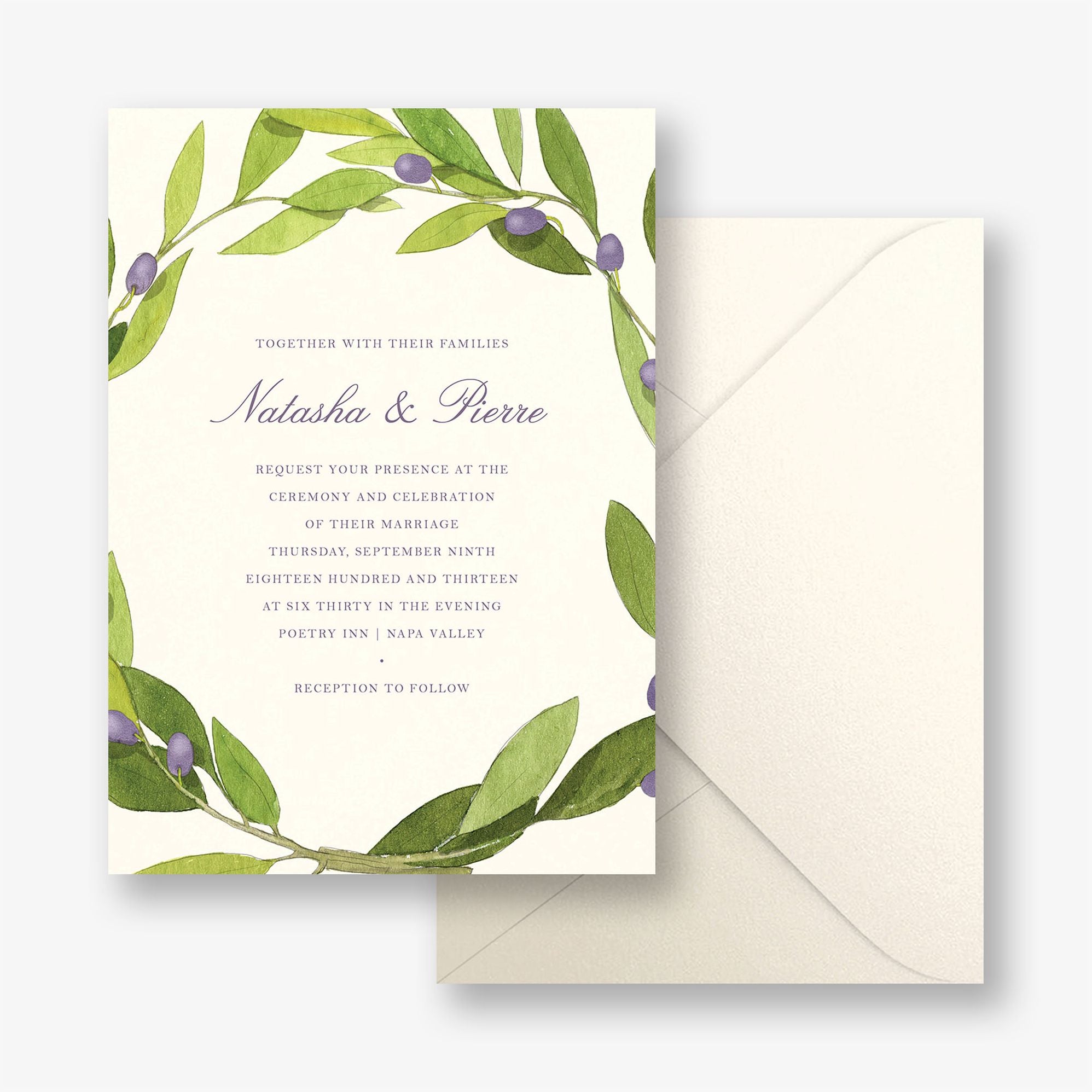 Simple Wreath Wedding Invitation