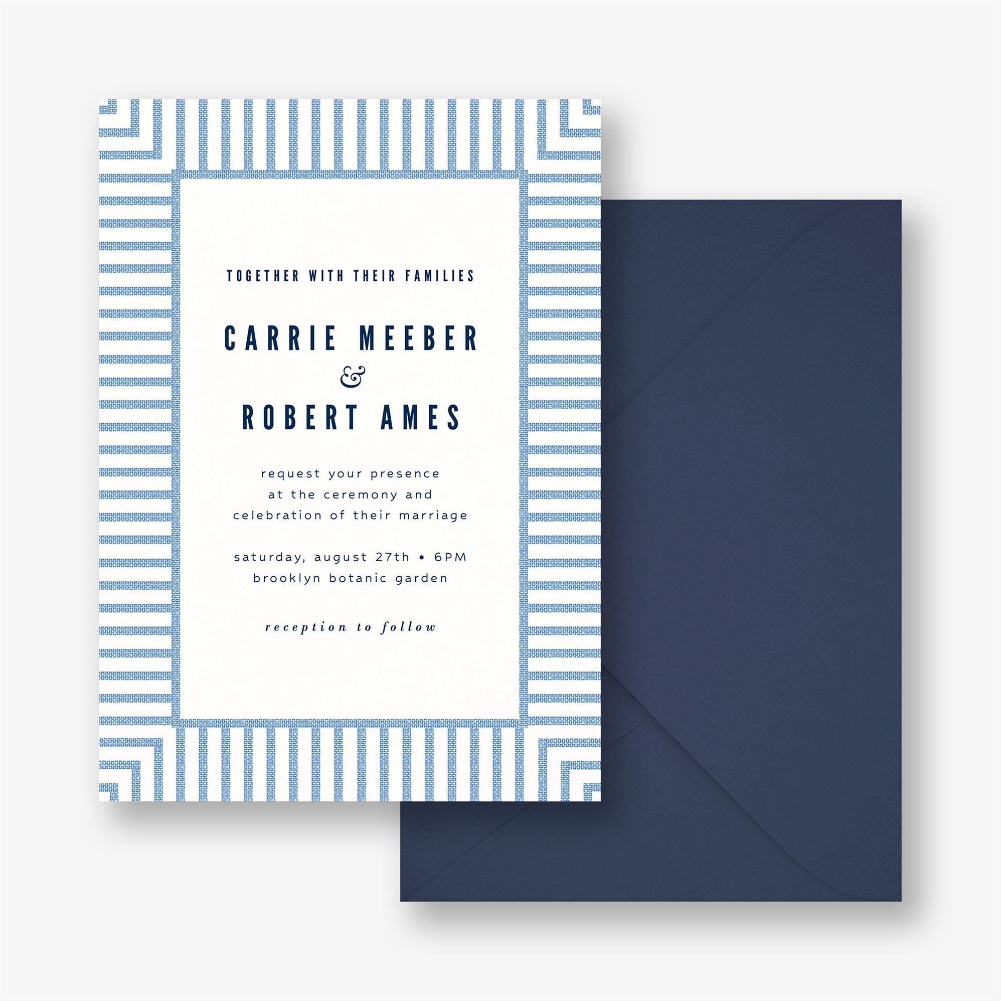 Seersucker Stripe Wedding Invitation