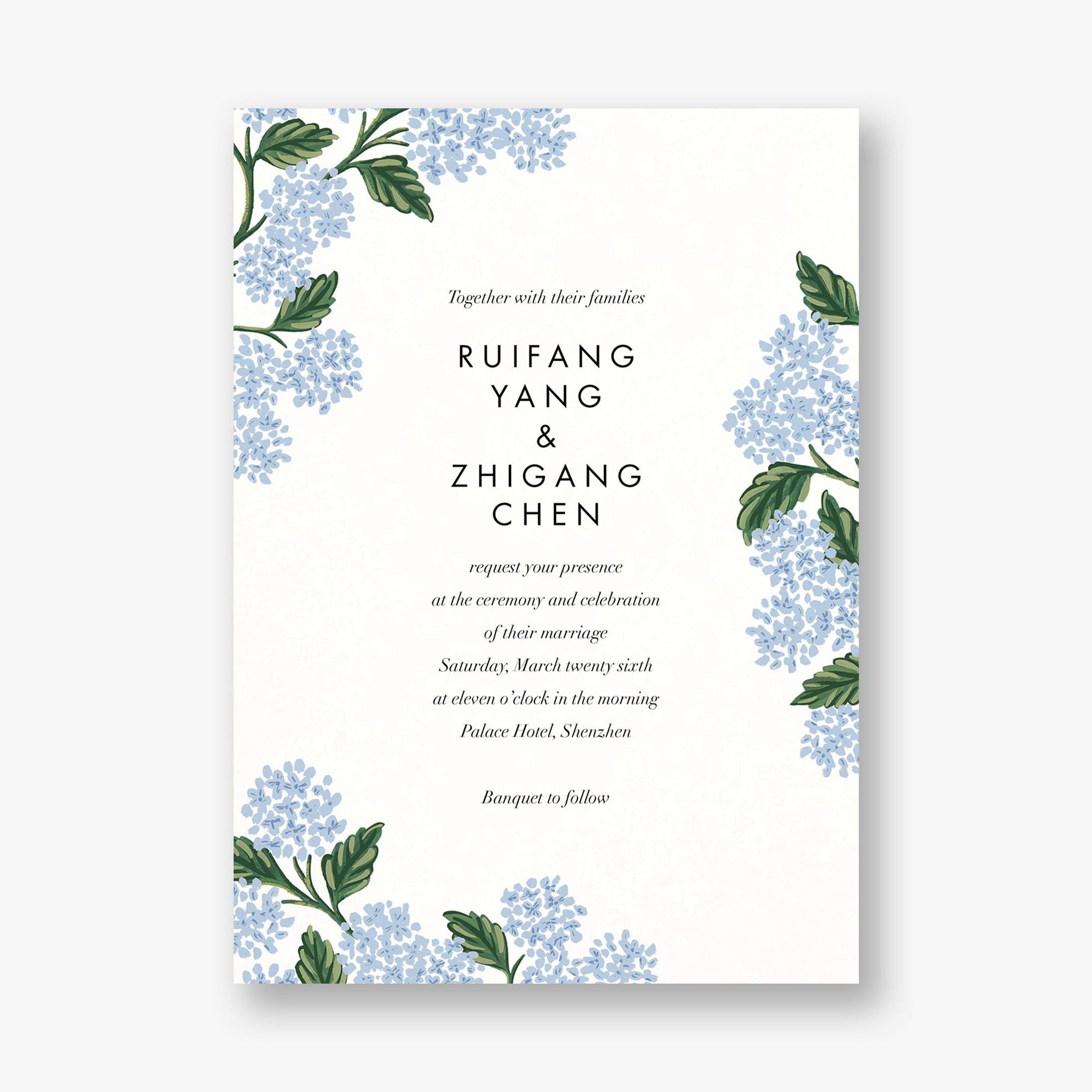 Hydrangea Frame Wedding Invitation