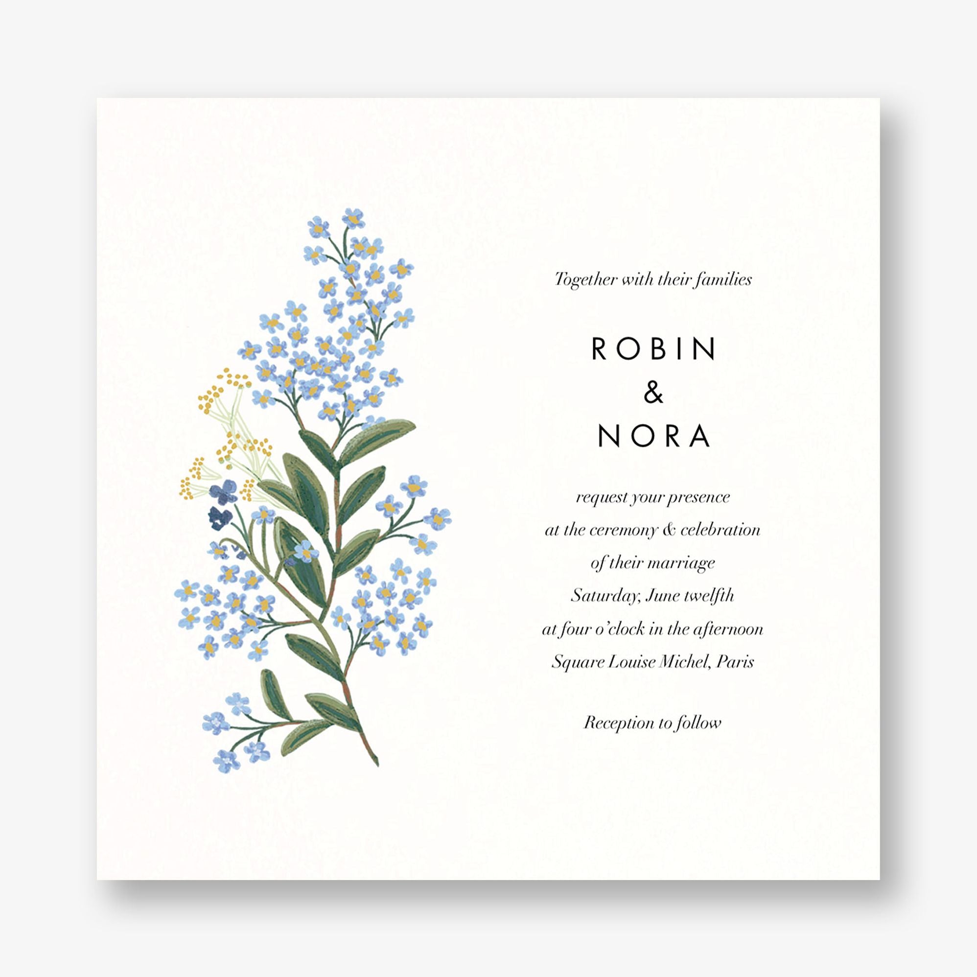 Forget-Me-Not Wedding Invitation