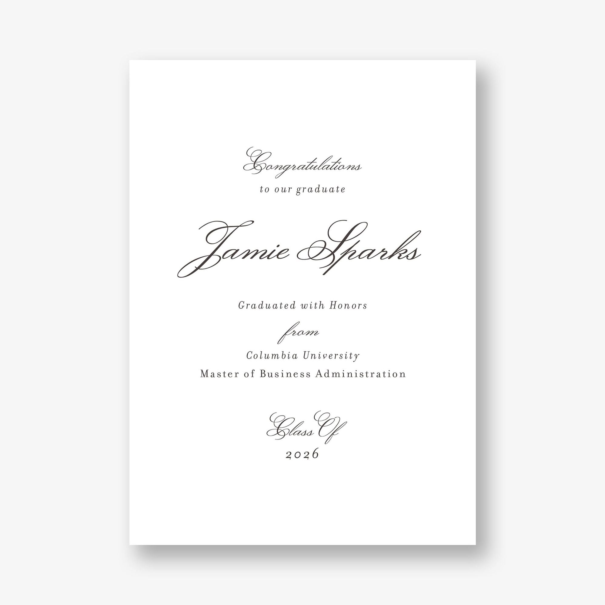 Notched Border Foil Photo Graduation Announcement