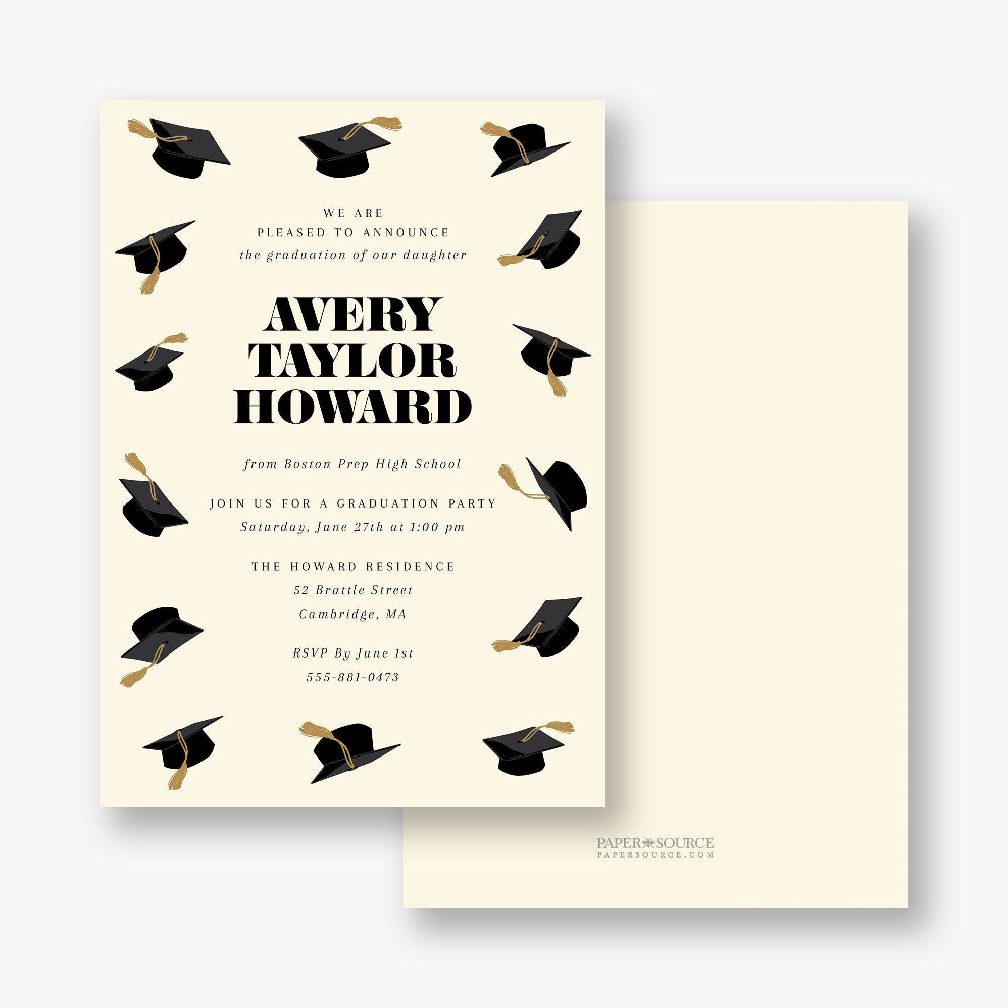 Cap Toss Graduation Invitation
