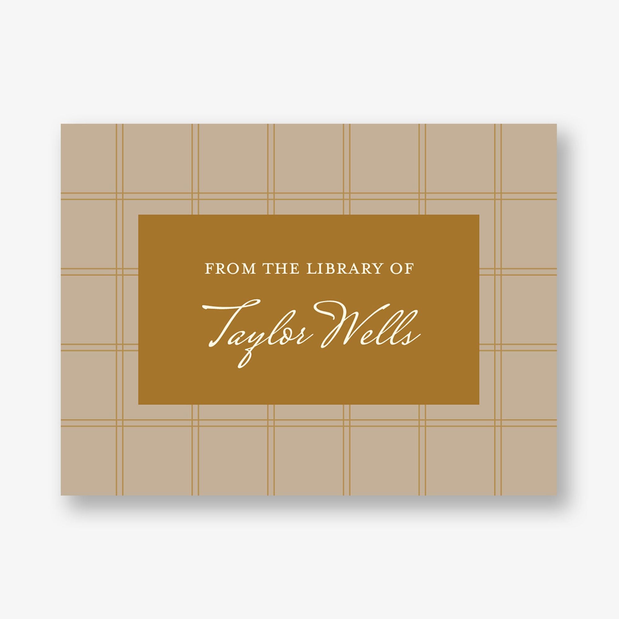 Simple Plaid Adhesive Bookplates