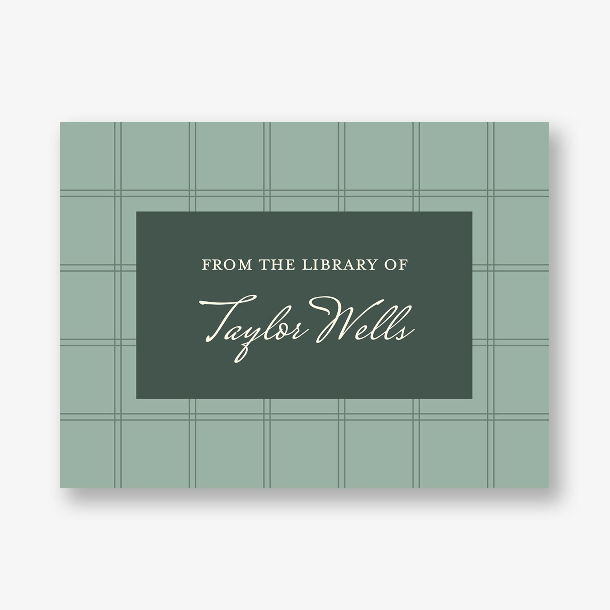 Simple Plaid Adhesive Bookplates