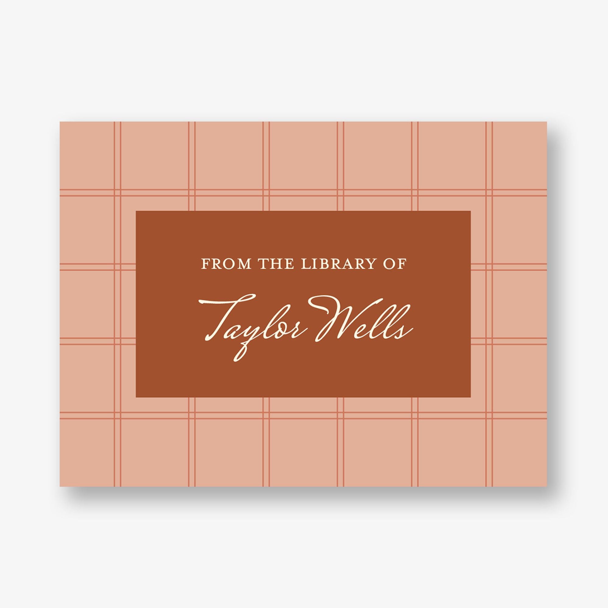 Simple Plaid Adhesive Bookplates