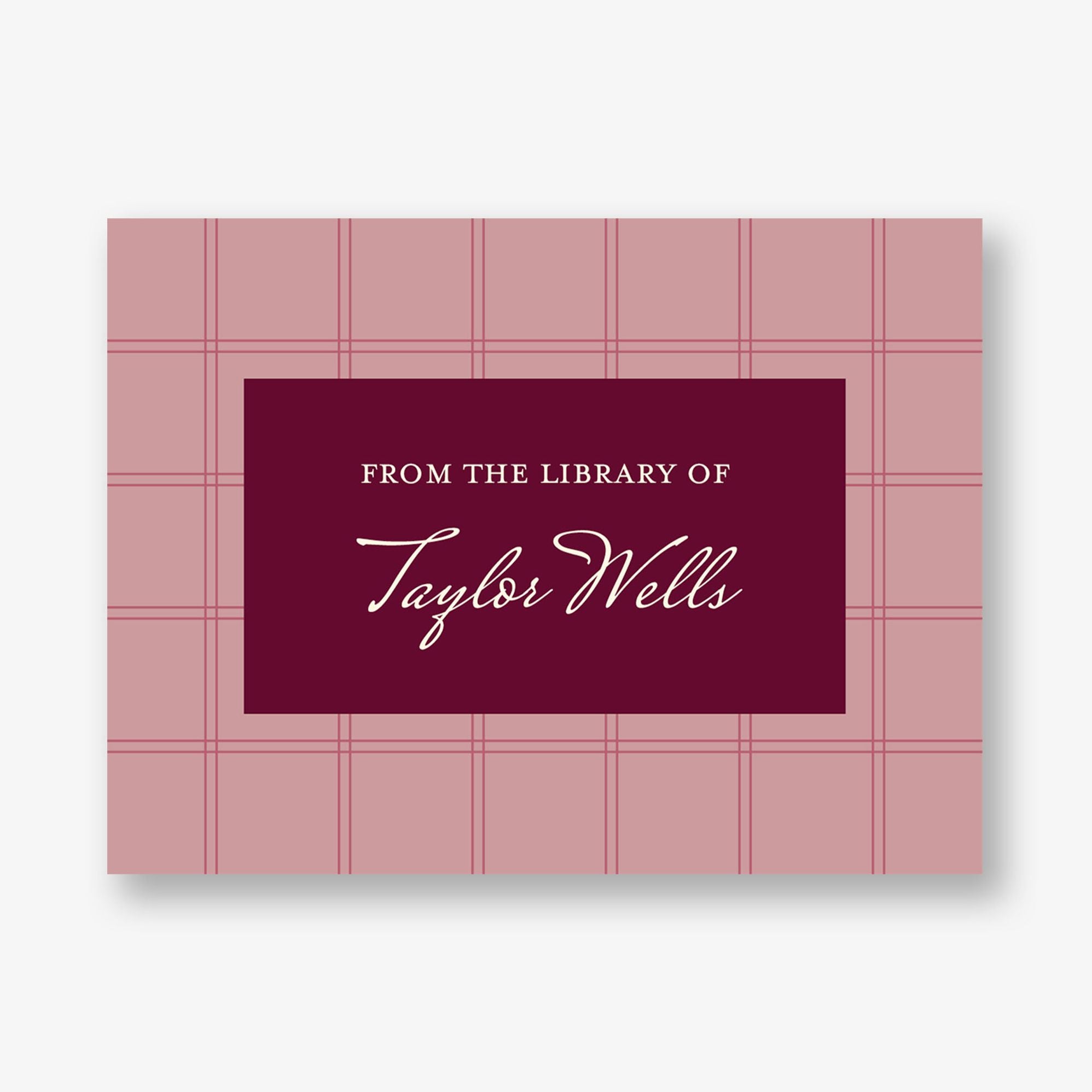 Simple Plaid Adhesive Bookplates