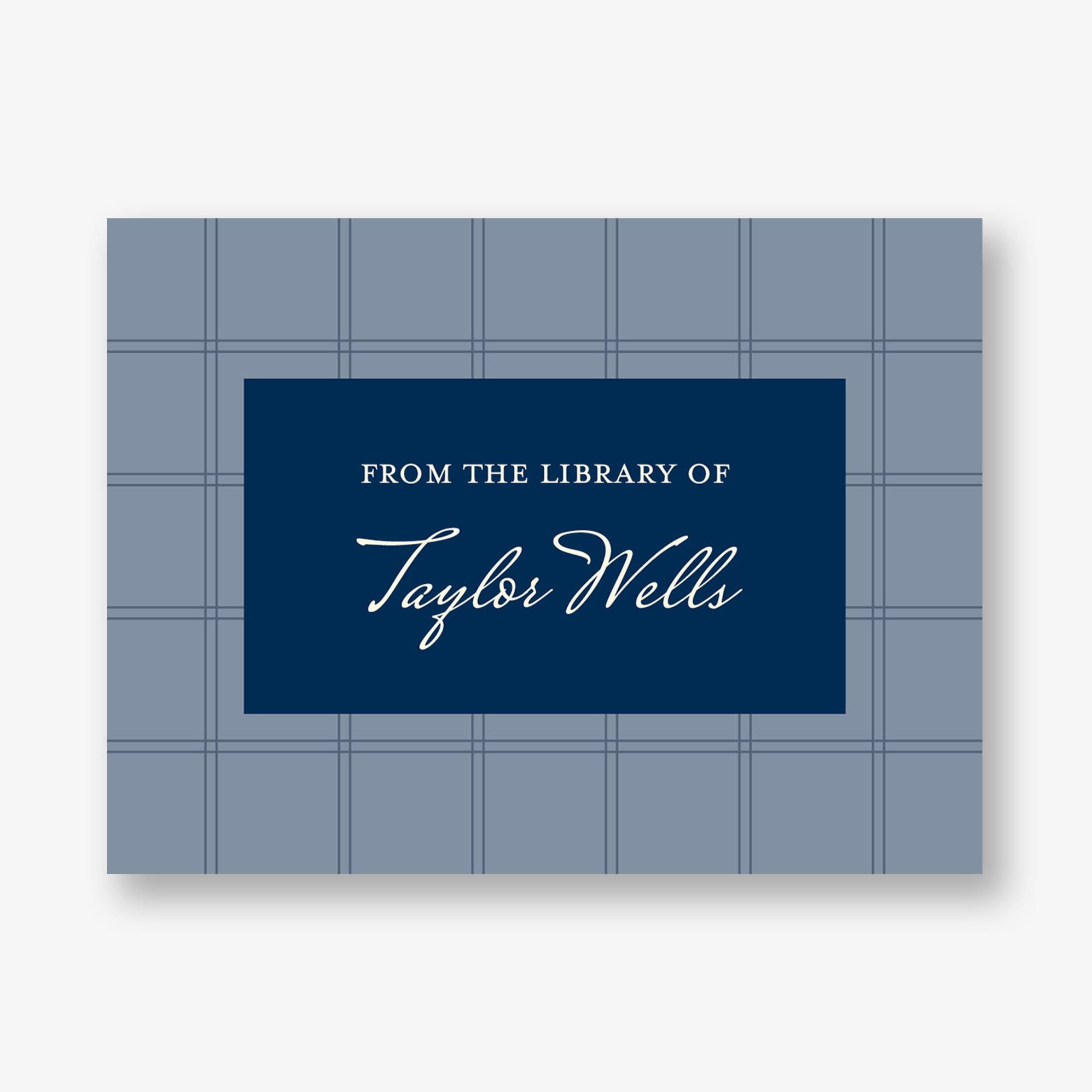 Simple Plaid Adhesive Bookplates