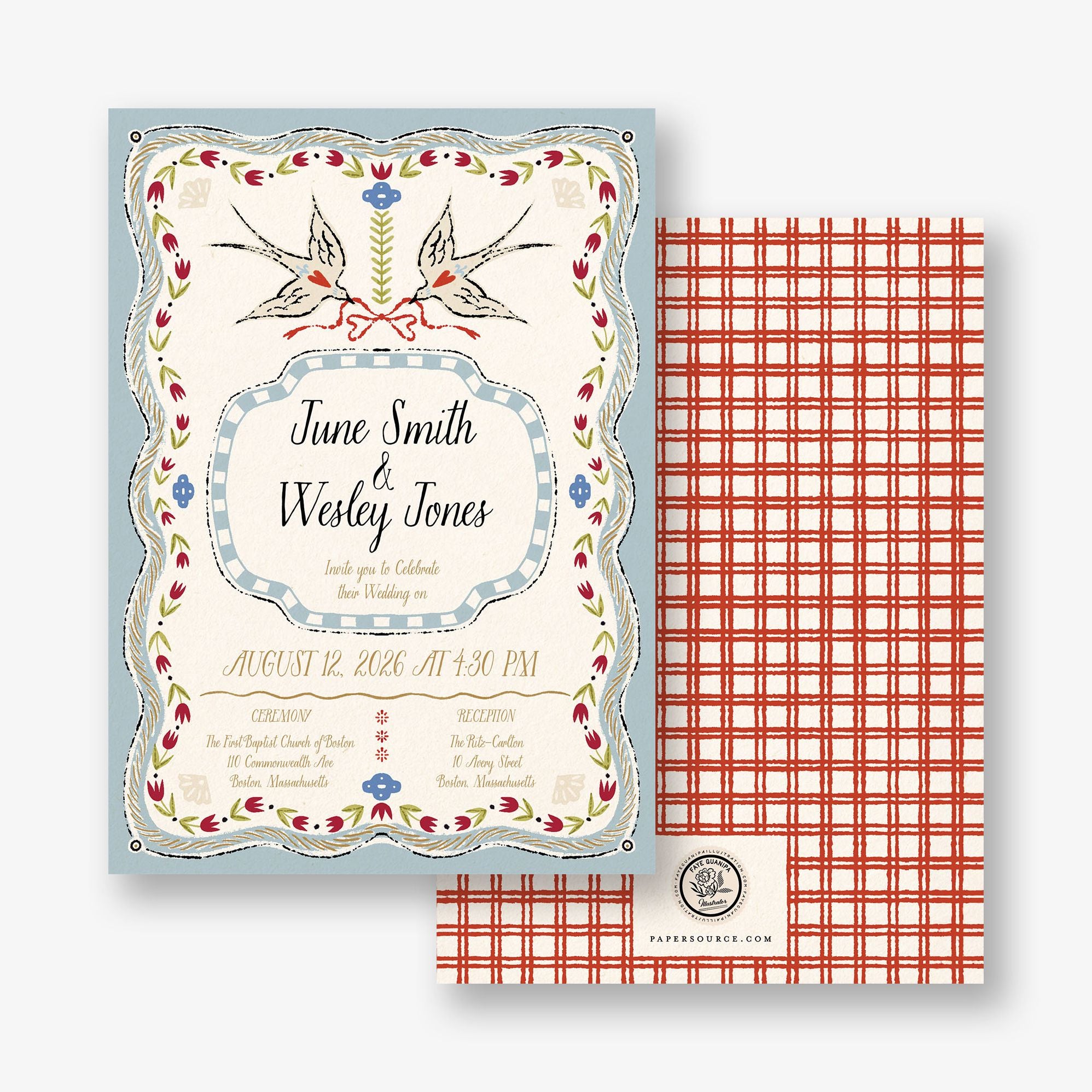 Folk Maximalist Wedding Invitation