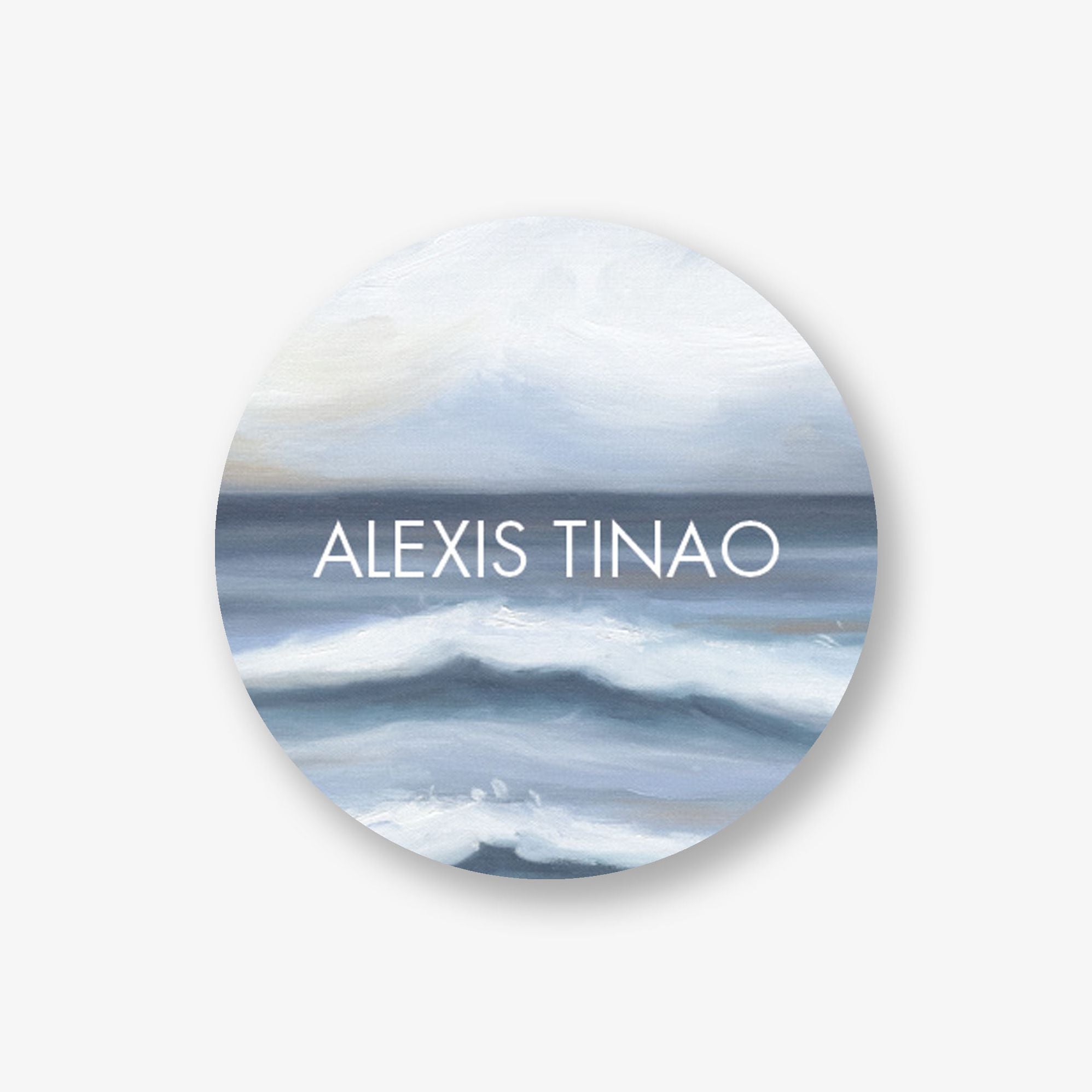 Ocean Waves Circle Personalized Label