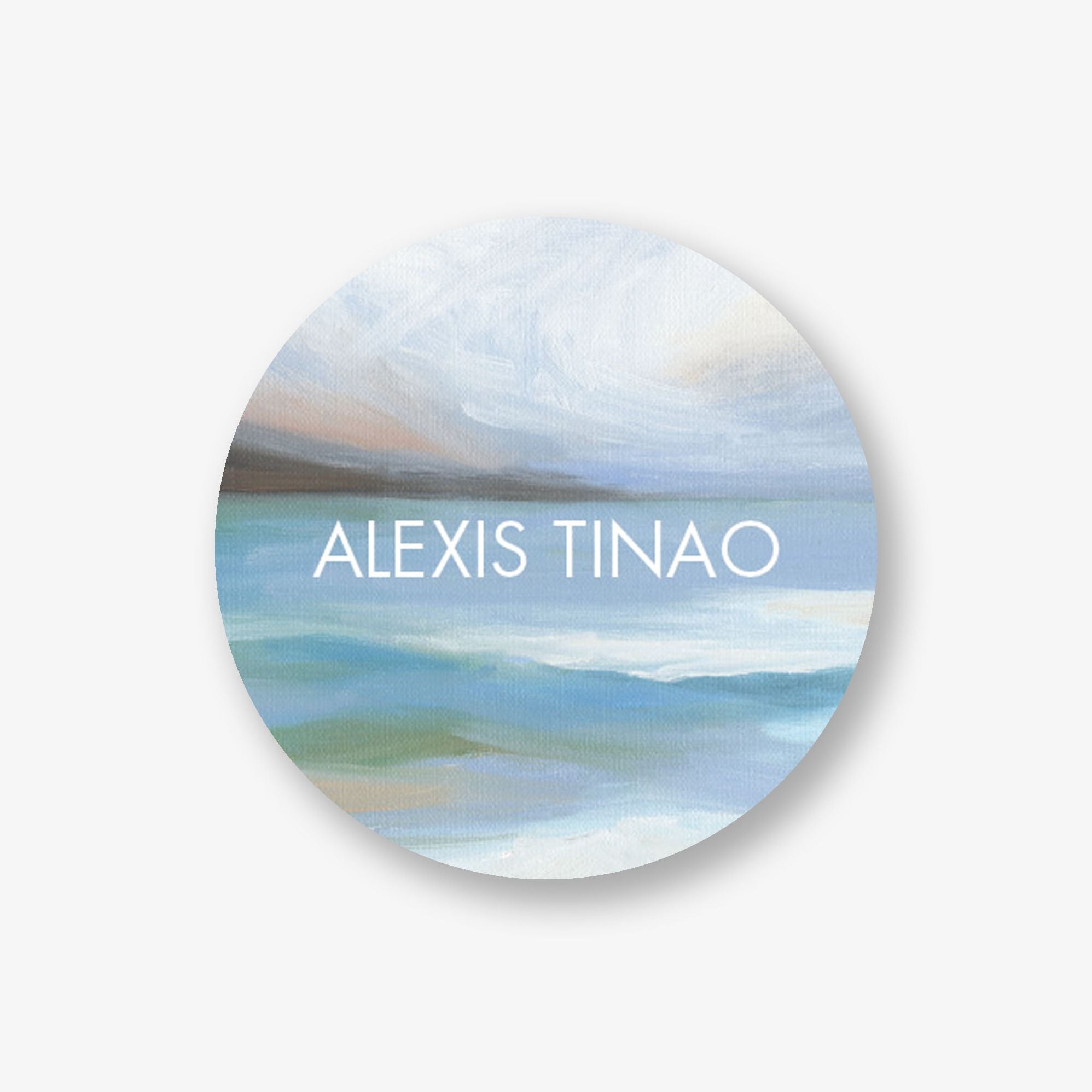 Ocean Waves Circle Personalized Label