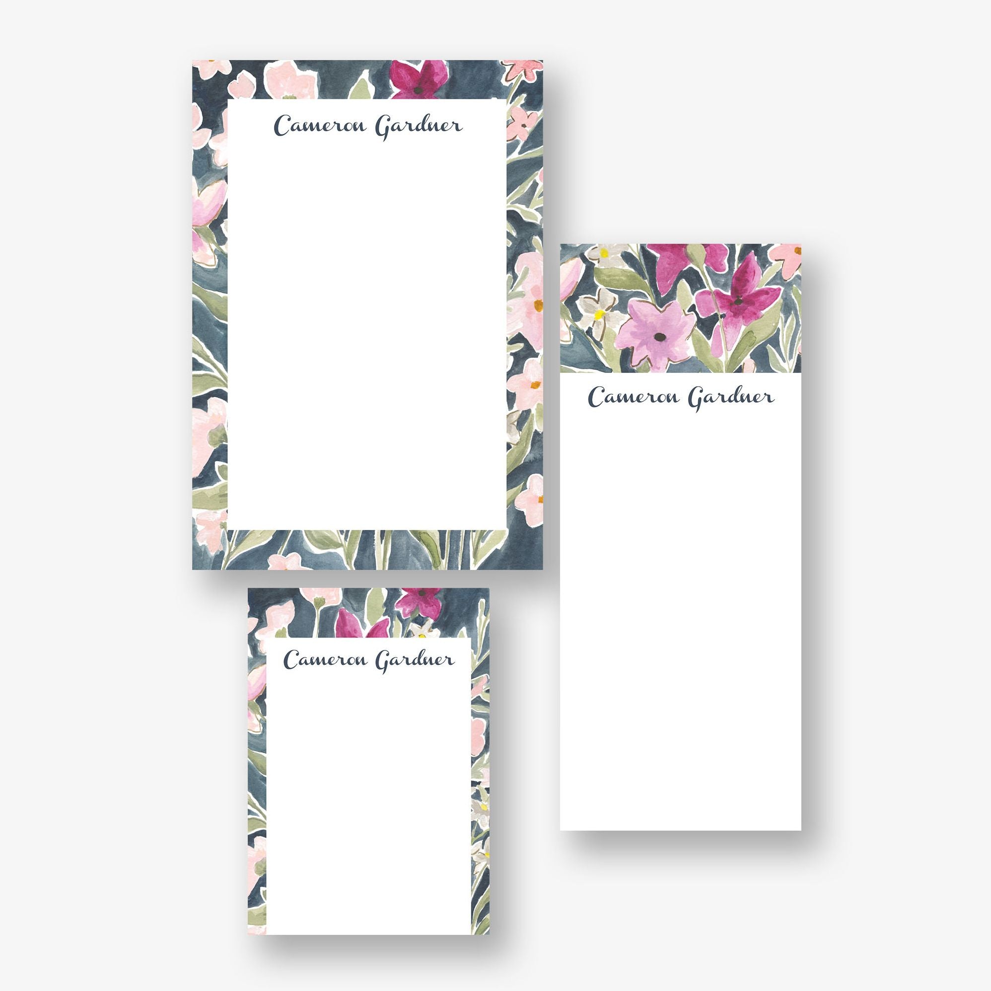 Evening Garden Mixed Personalized Notepad Set