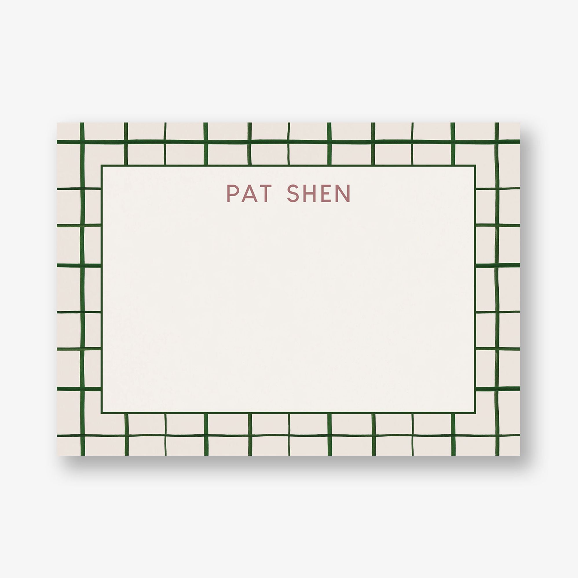 Emerald Grid Stationery