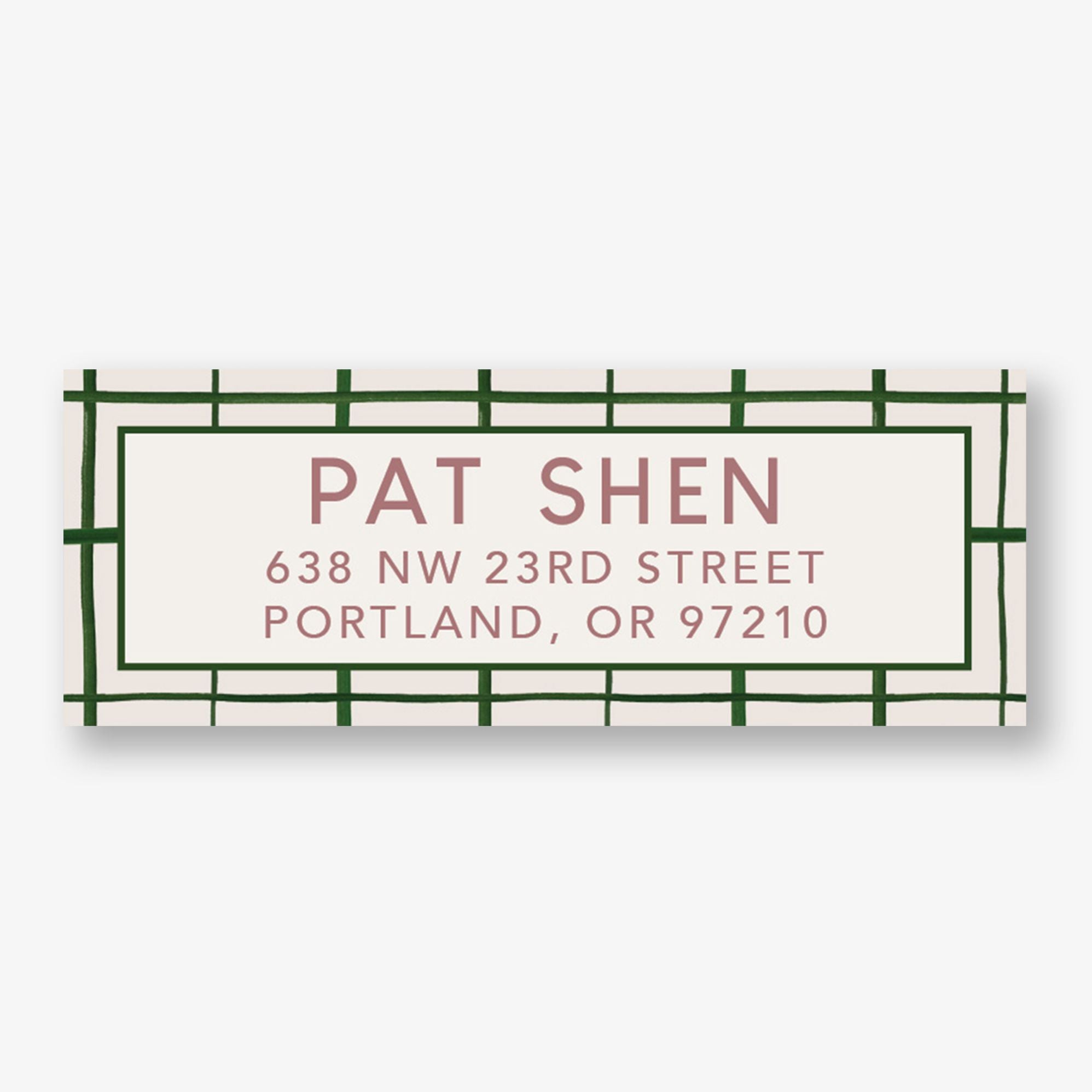 Emerald Grid Return Address Label