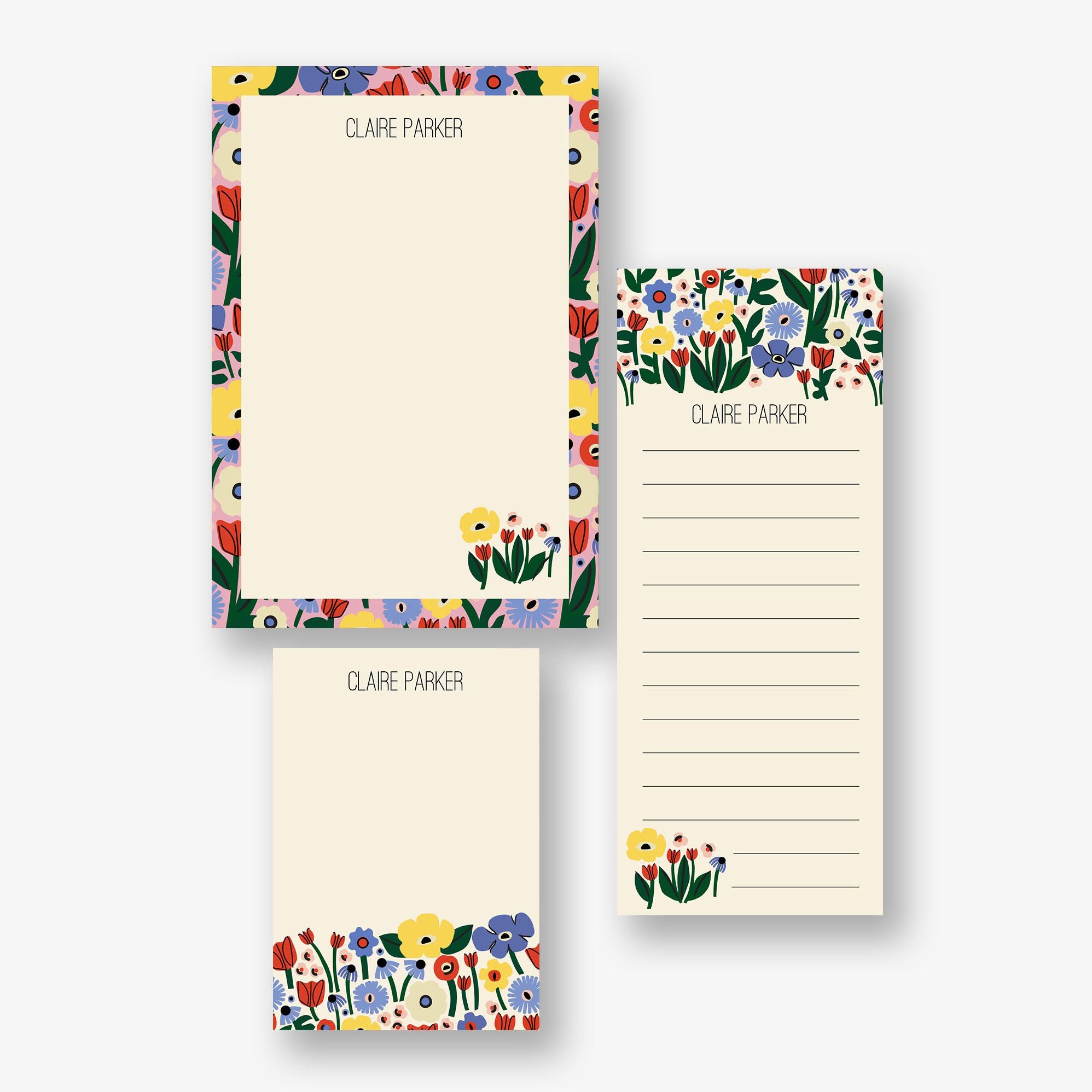 Jardin Mixed Personalized Notepad Set