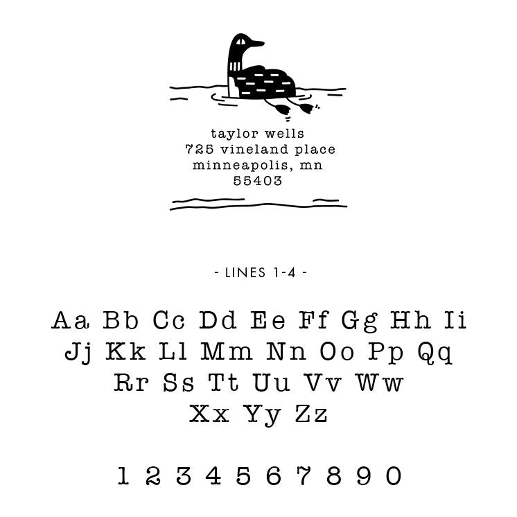 Loon and Lake Custom Stamp