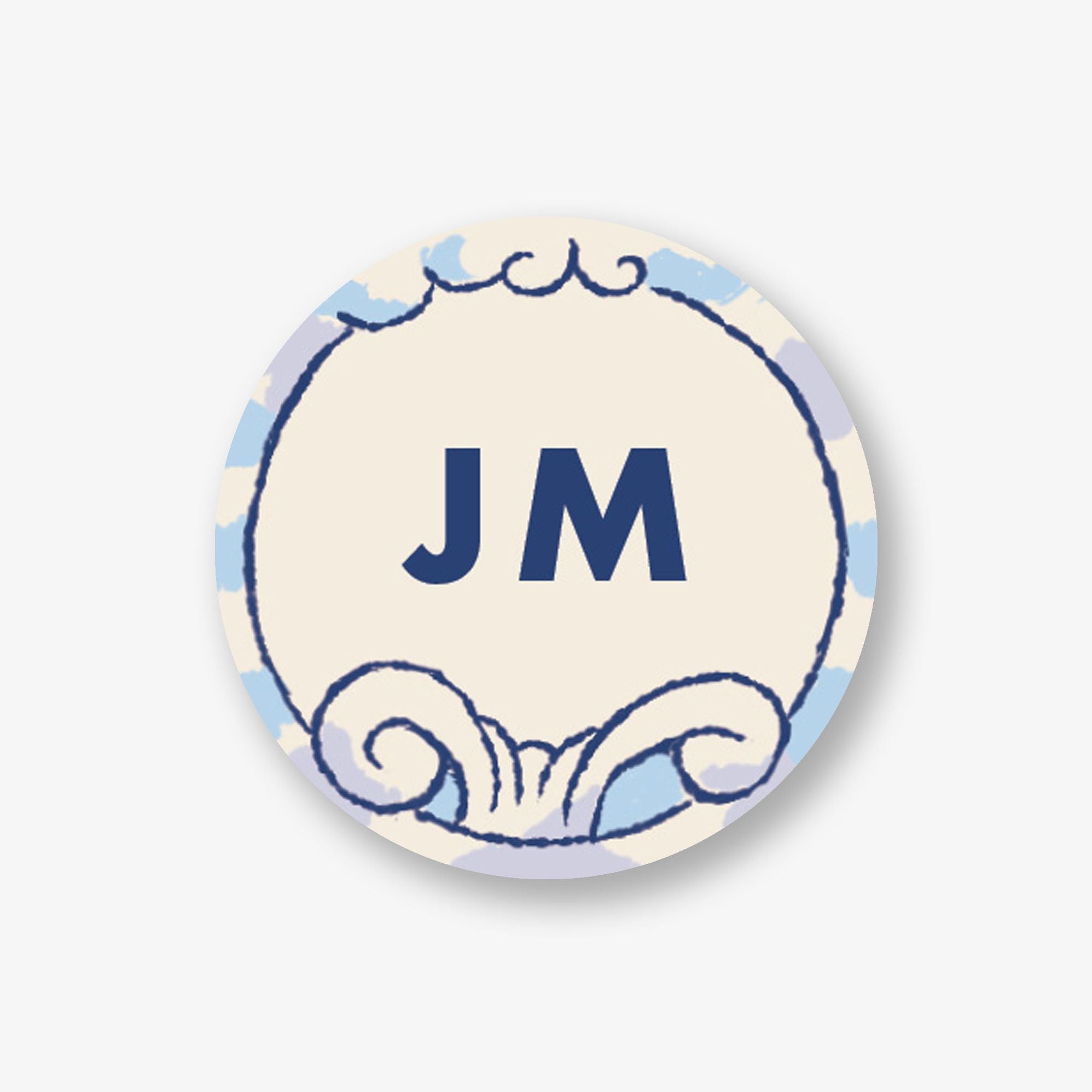 Scrolls Personalized Circle Label