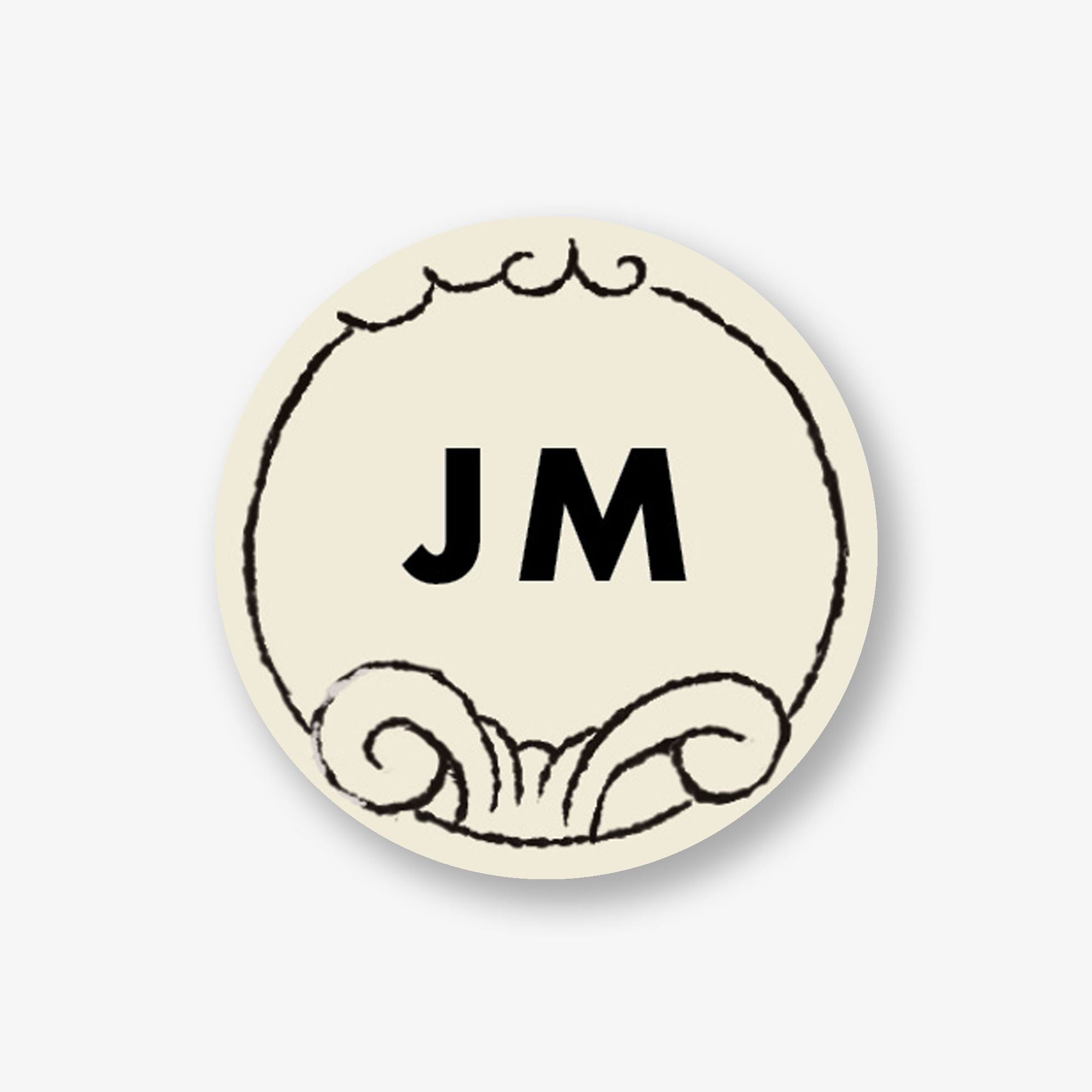 Scrolls Personalized Circle Label