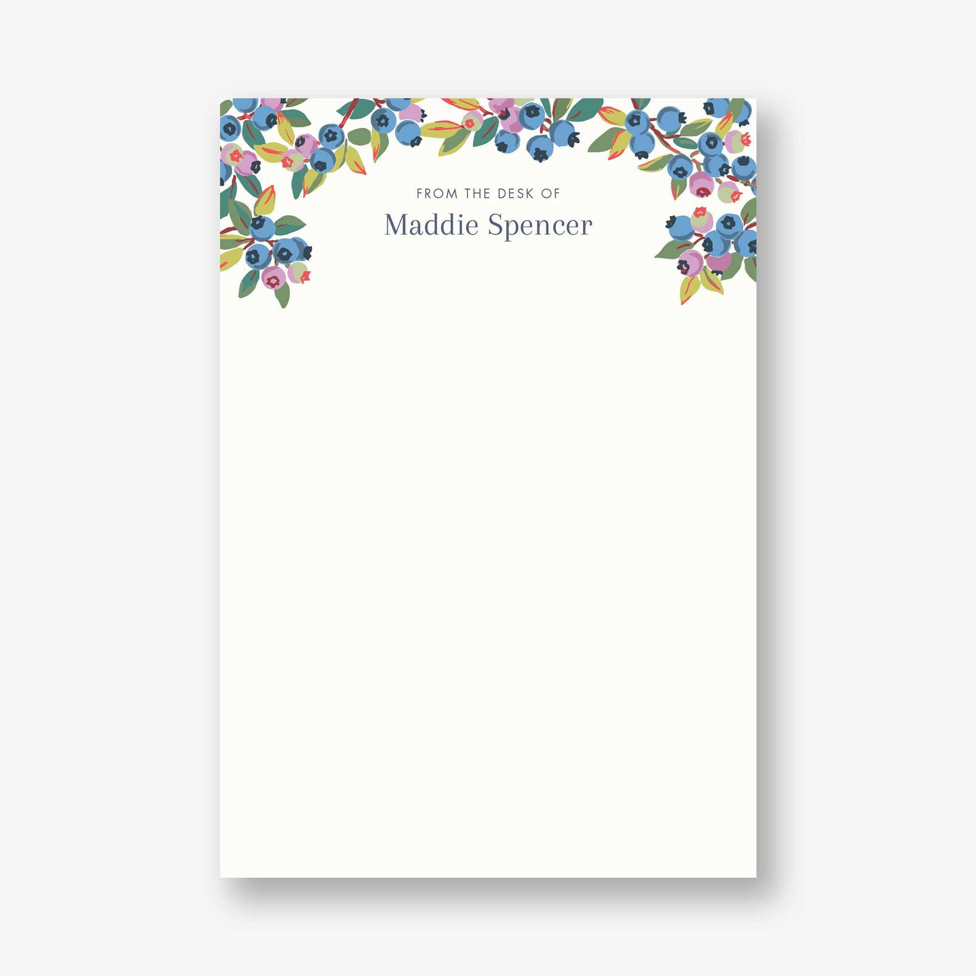 Wild Blueberries Personalized Notepad Set
