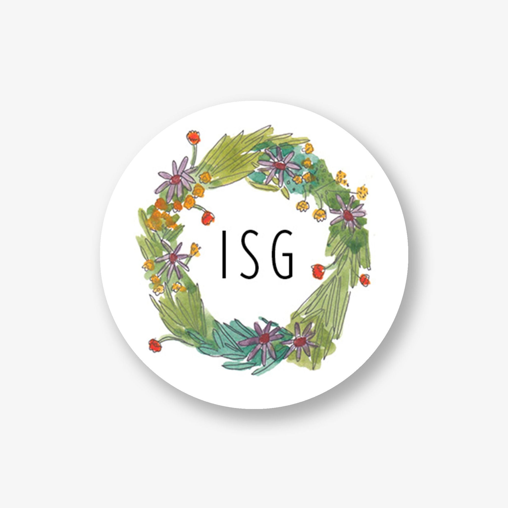 Molly's Floral Wreath Personalized Sticker