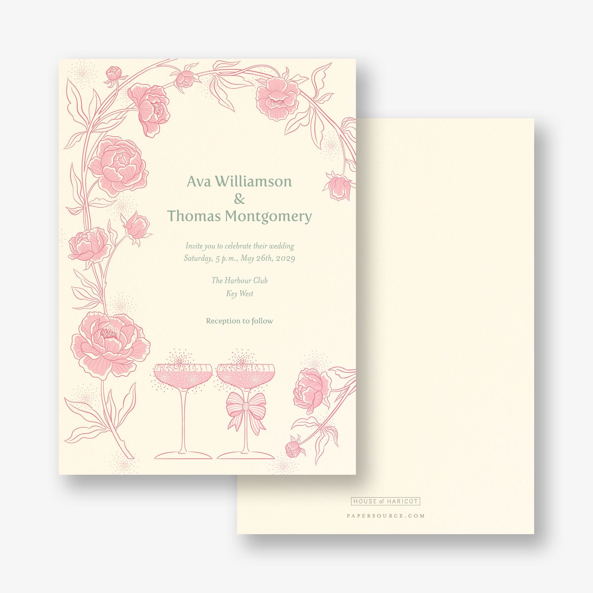 Champagne Glasses Wedding Invitation