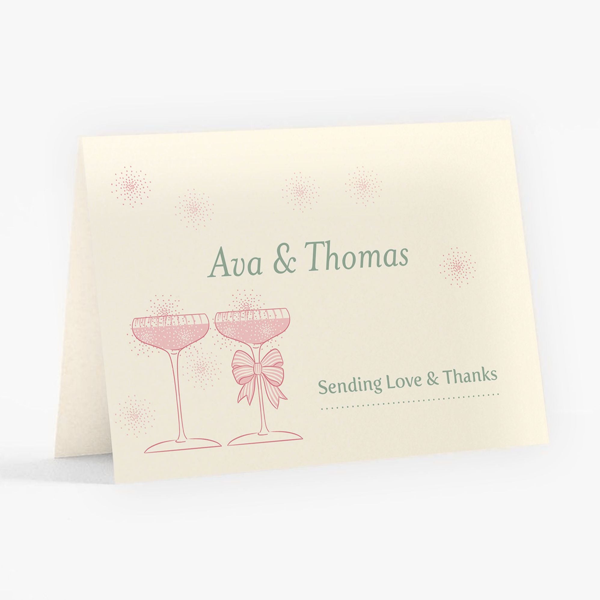 Champagne Glasses Thank You Card