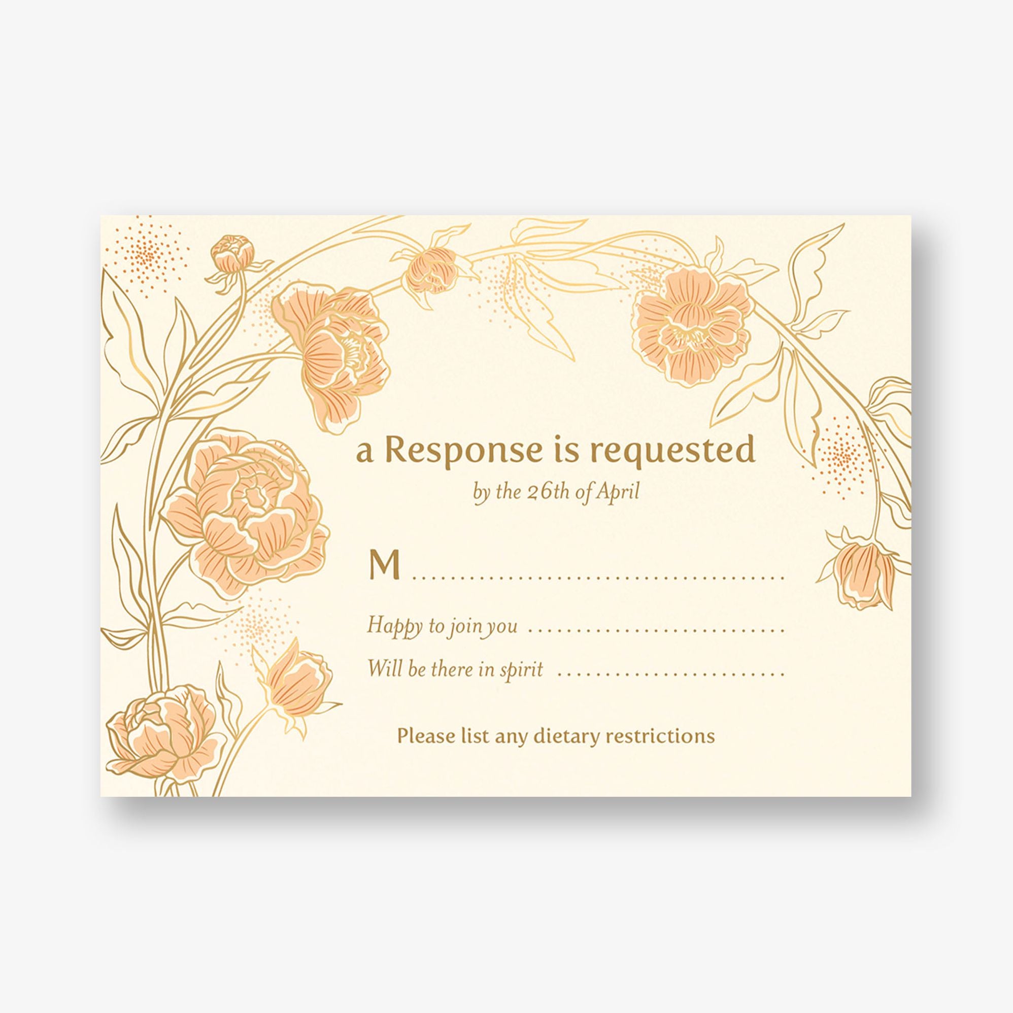 Champagne Glasses Foil Response Card