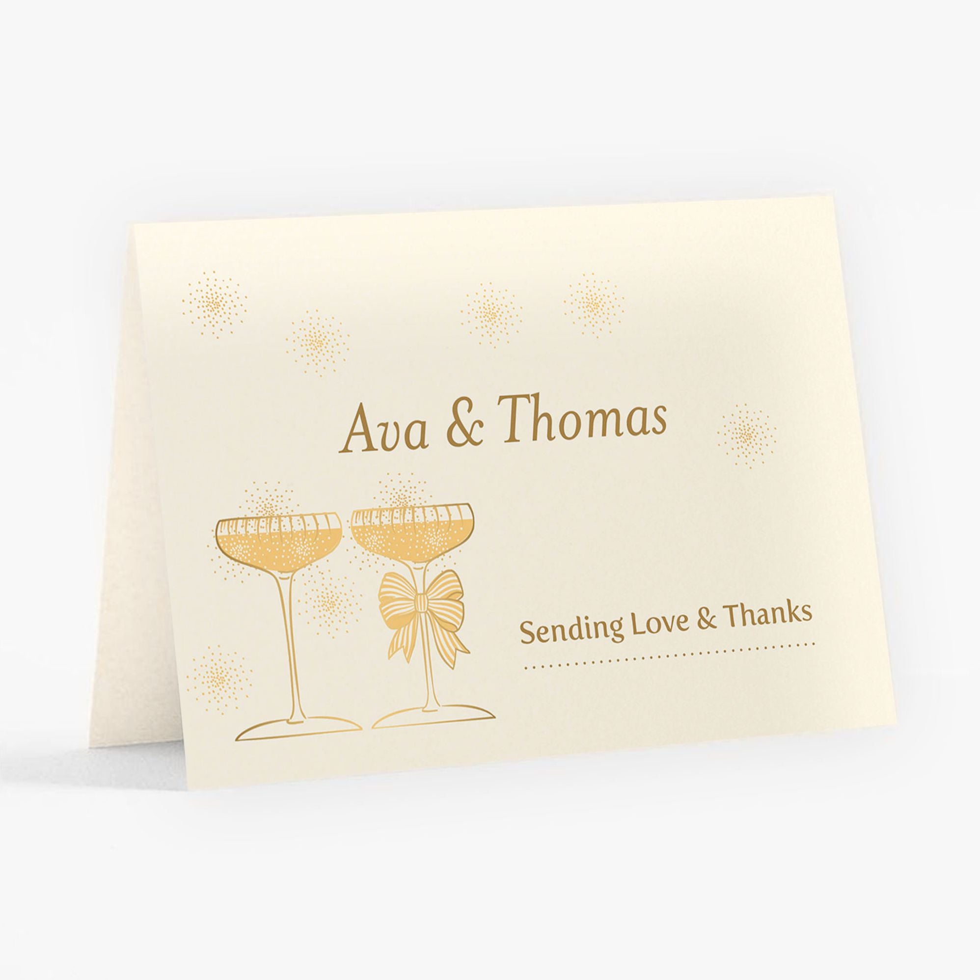 Champagne Glasses Foil Thank You Card