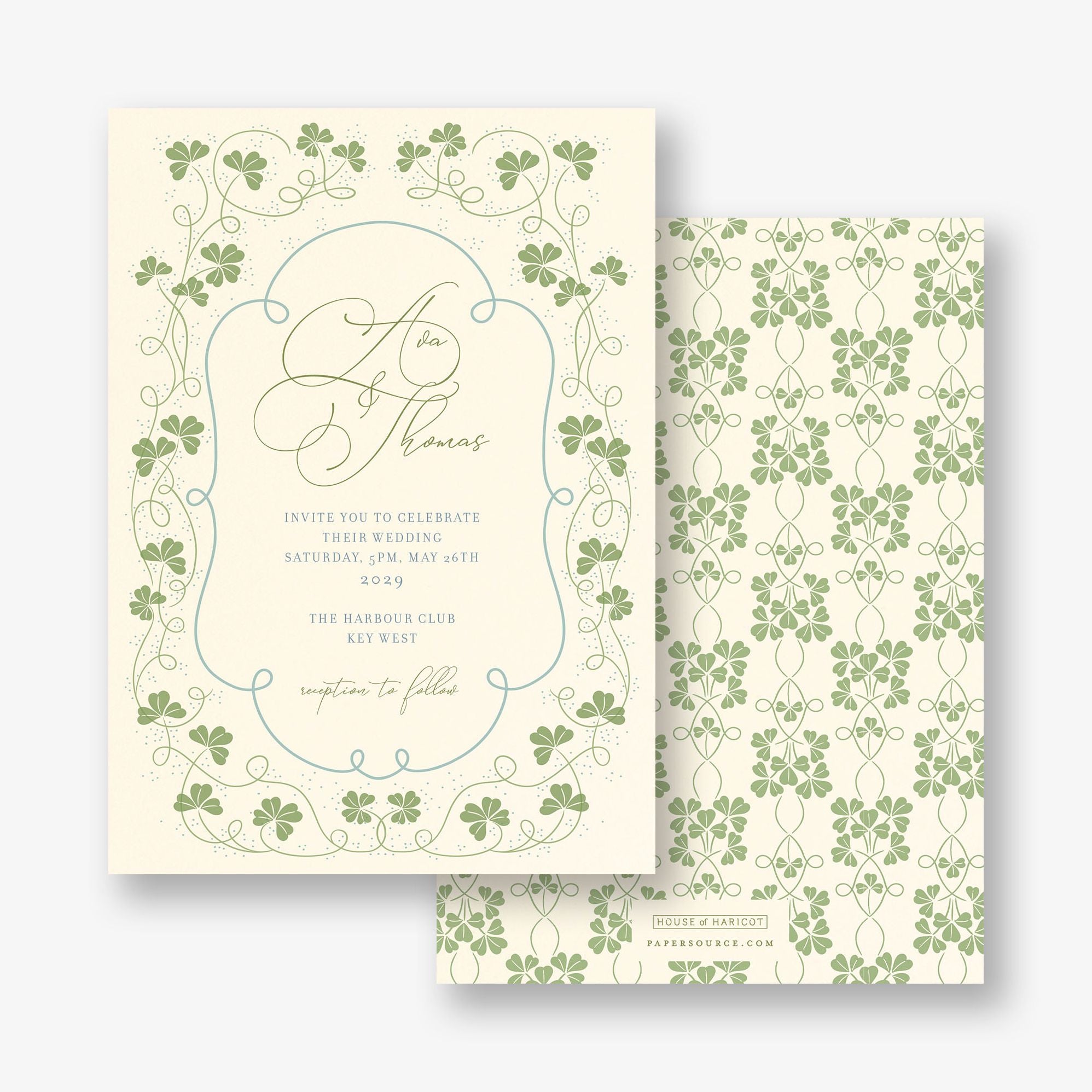 Lucky Clovers Wedding Invitation