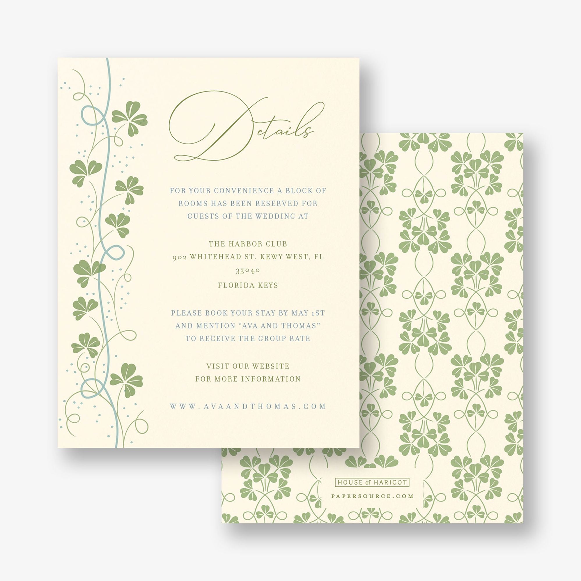 Lucky Clovers Information Card