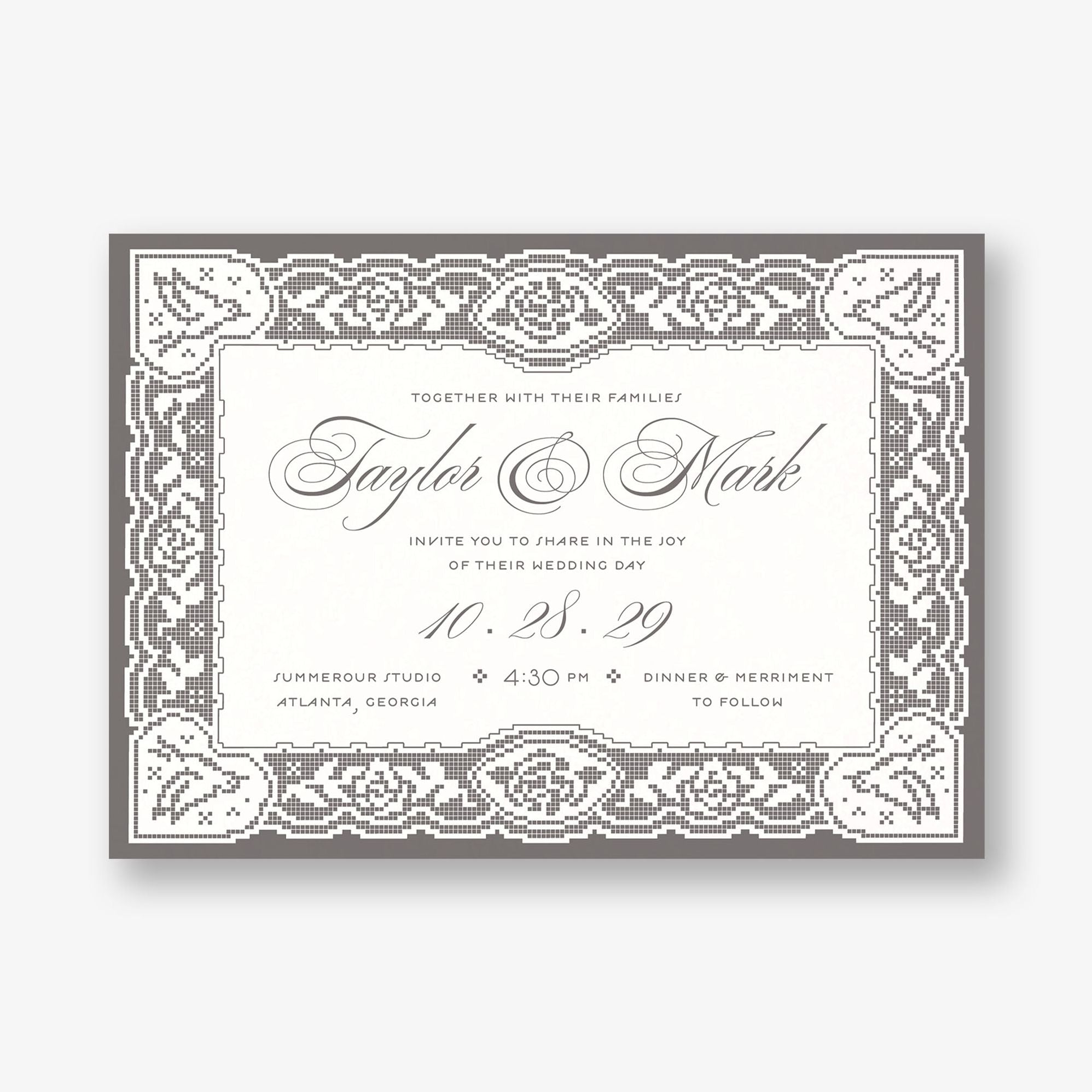 Vintage Lace Wedding Invitation