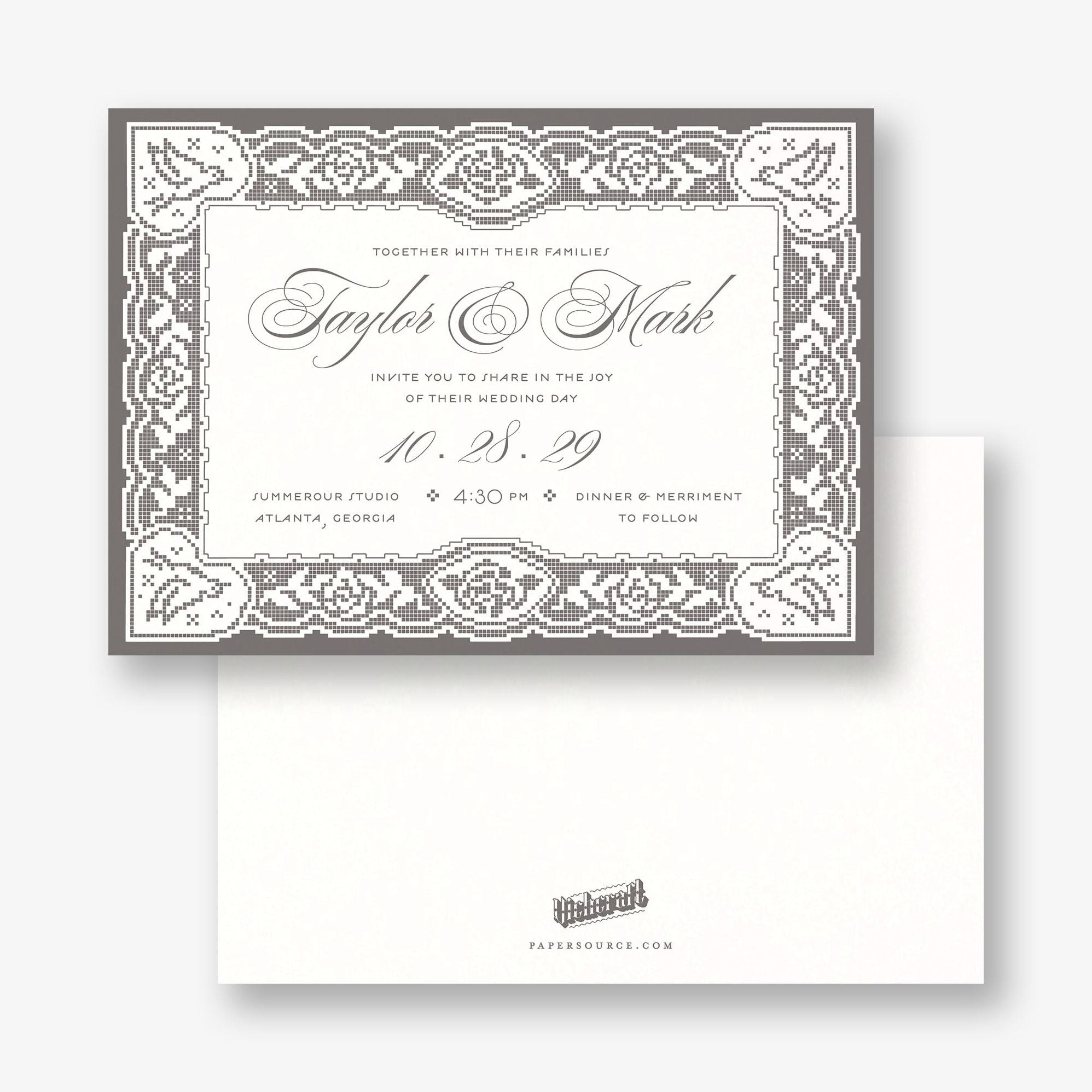 Vintage Lace Wedding Invitation