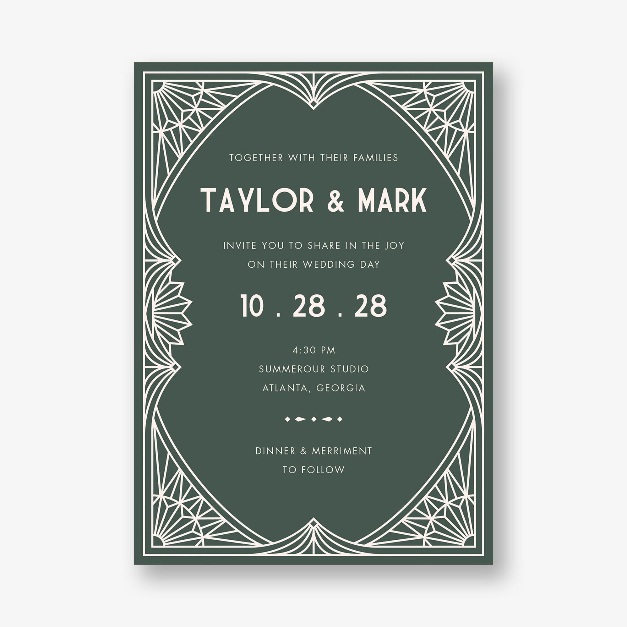 Deco Frame Wedding Invitation