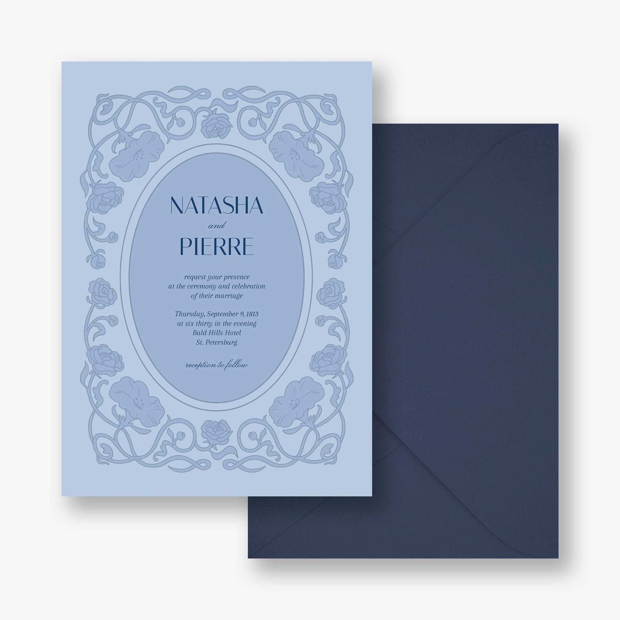 Embossed Vines Wedding Invitation