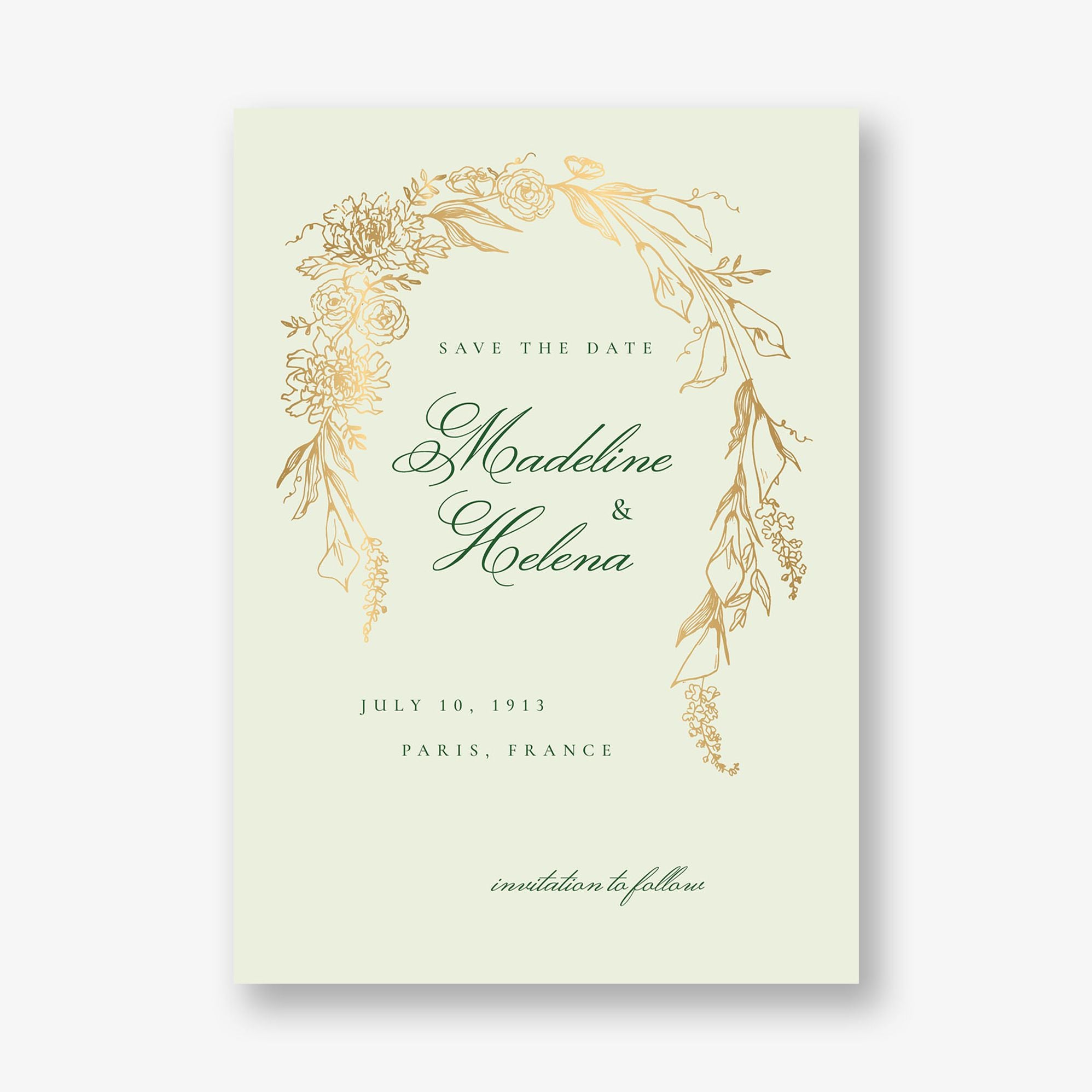 Blooming Arch Foil Save the Date