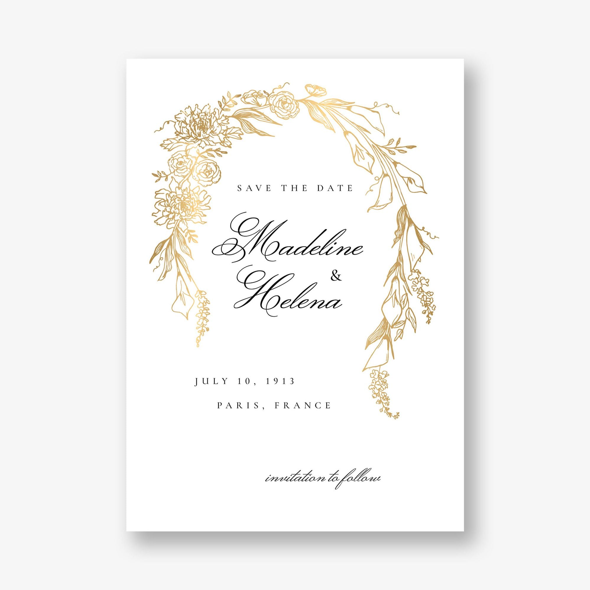 Blooming Arch Foil Save the Date