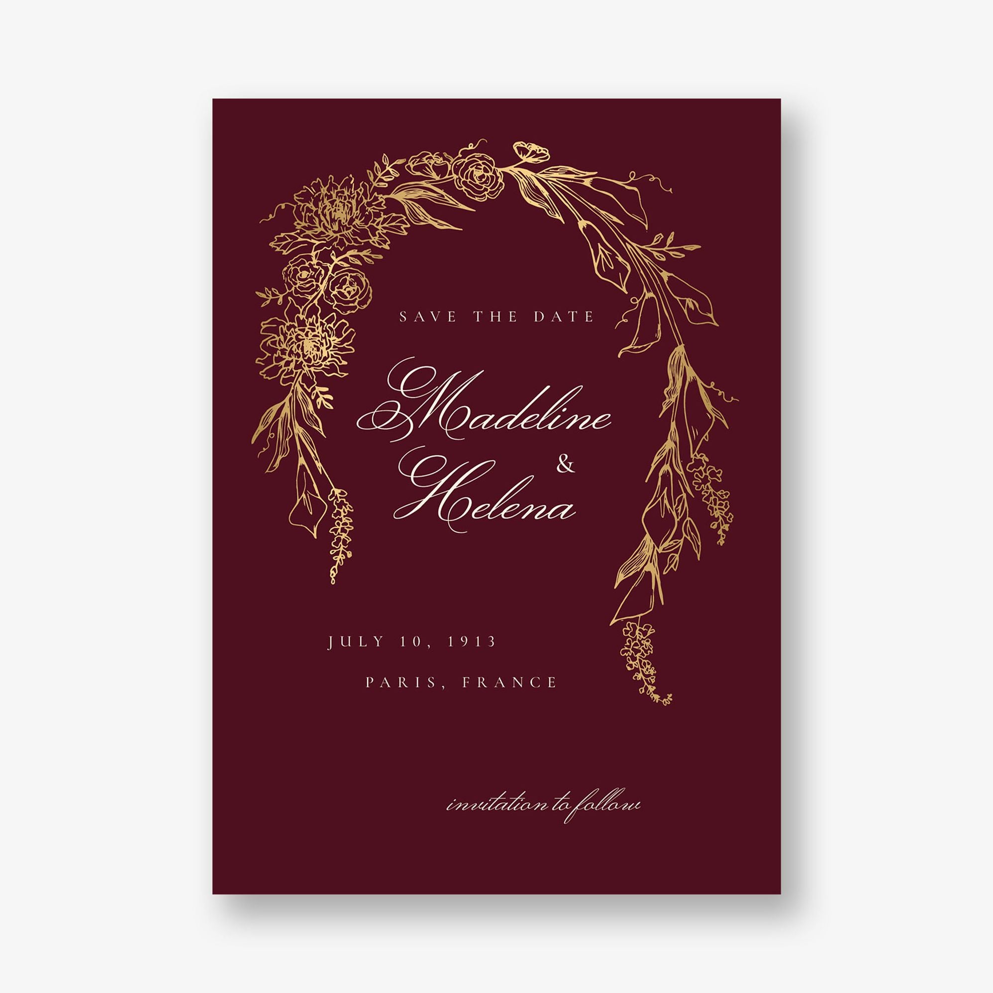 Blooming Arch Foil Save the Date
