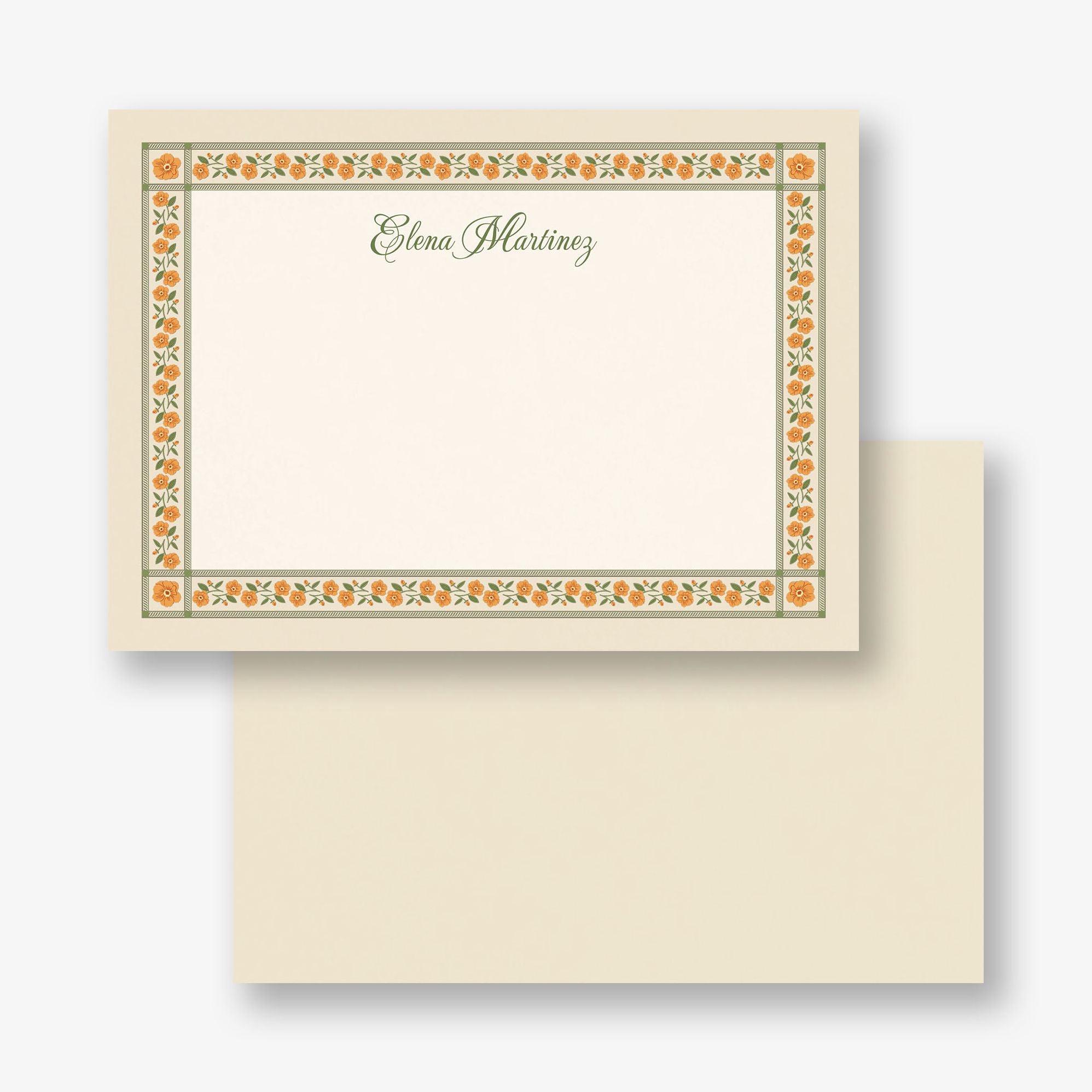 Vintage Poppy Border Stationery