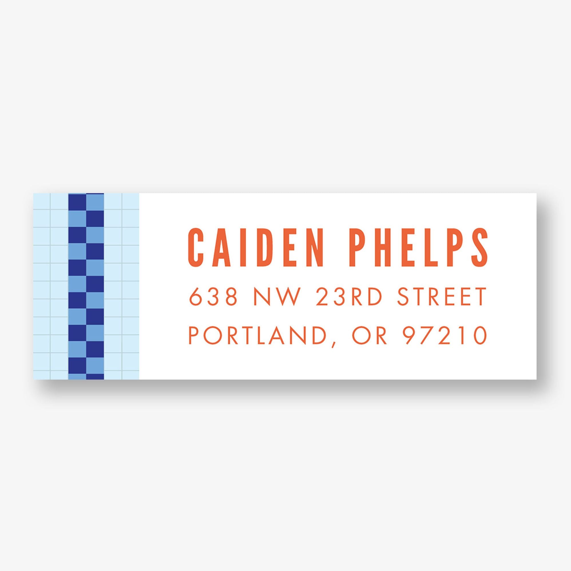 Pool Stripes Return Address Label