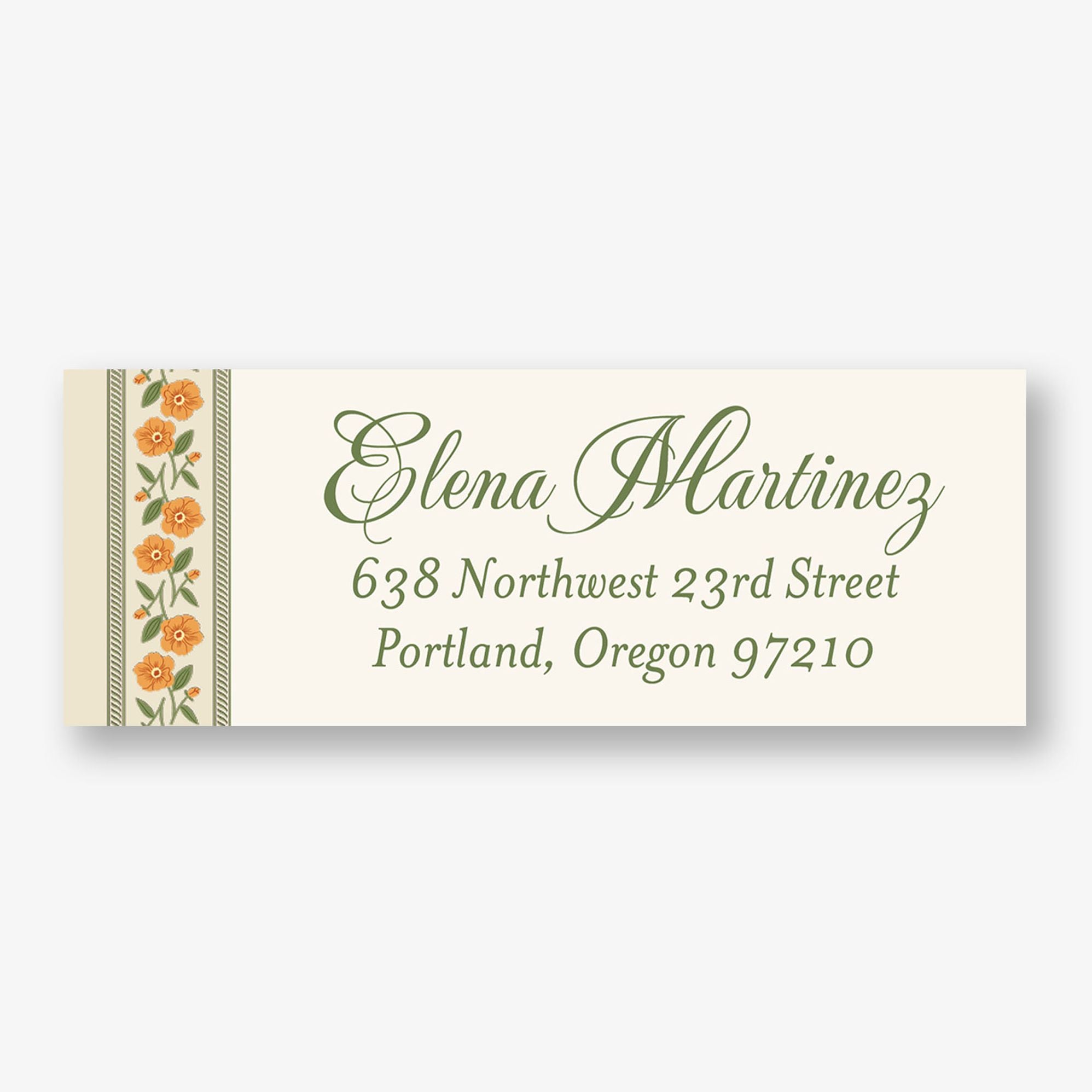Vintage Poppy Border Return Address Label