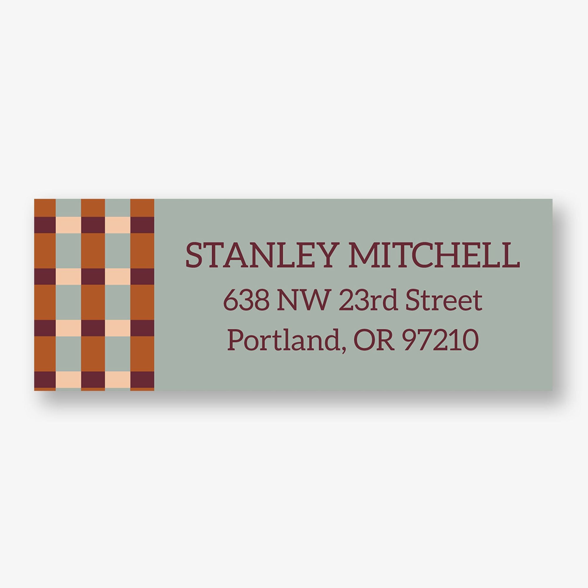 Dad Plaid Return Address Label
