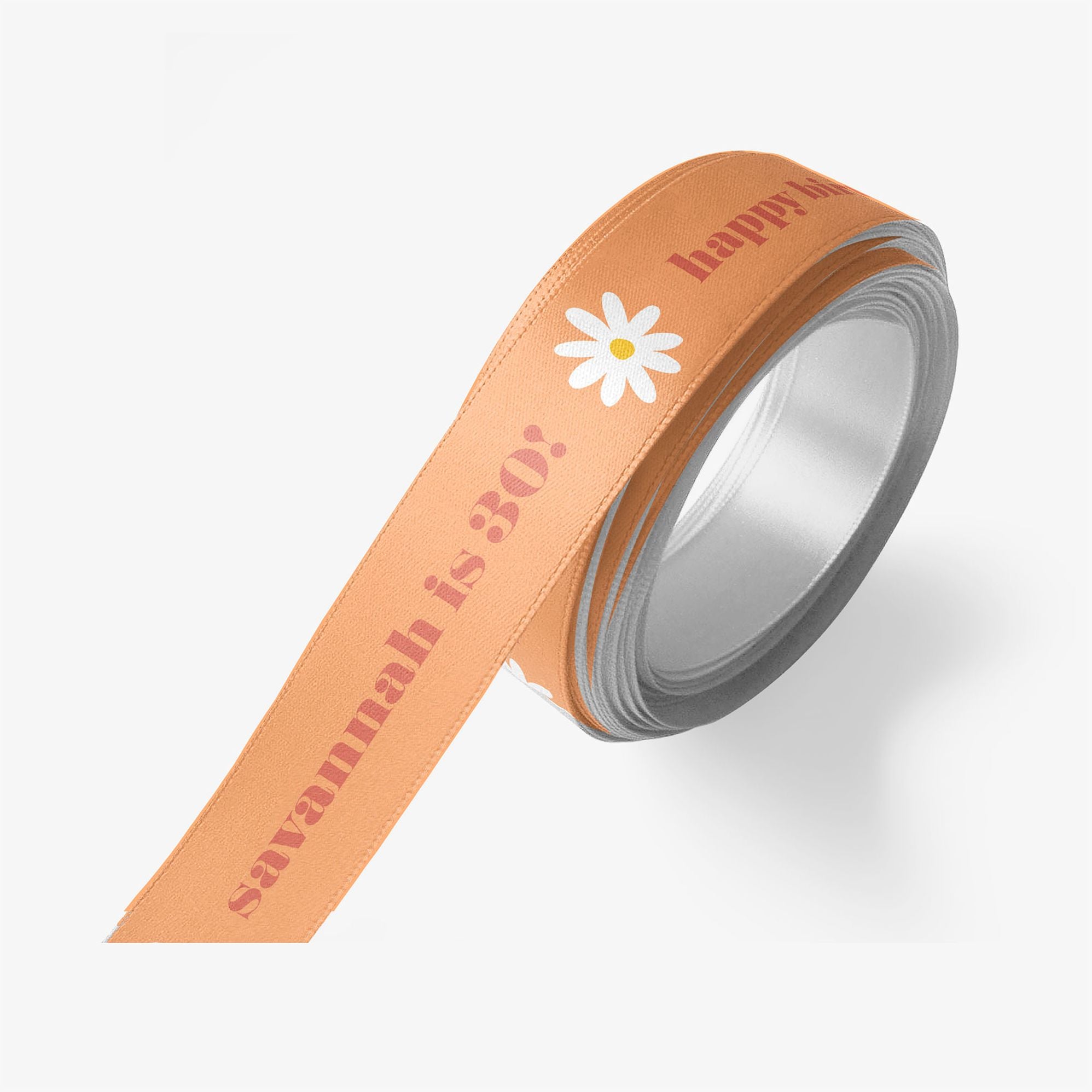 Retro Daisy Custom Ribbon 2 Yard Spool