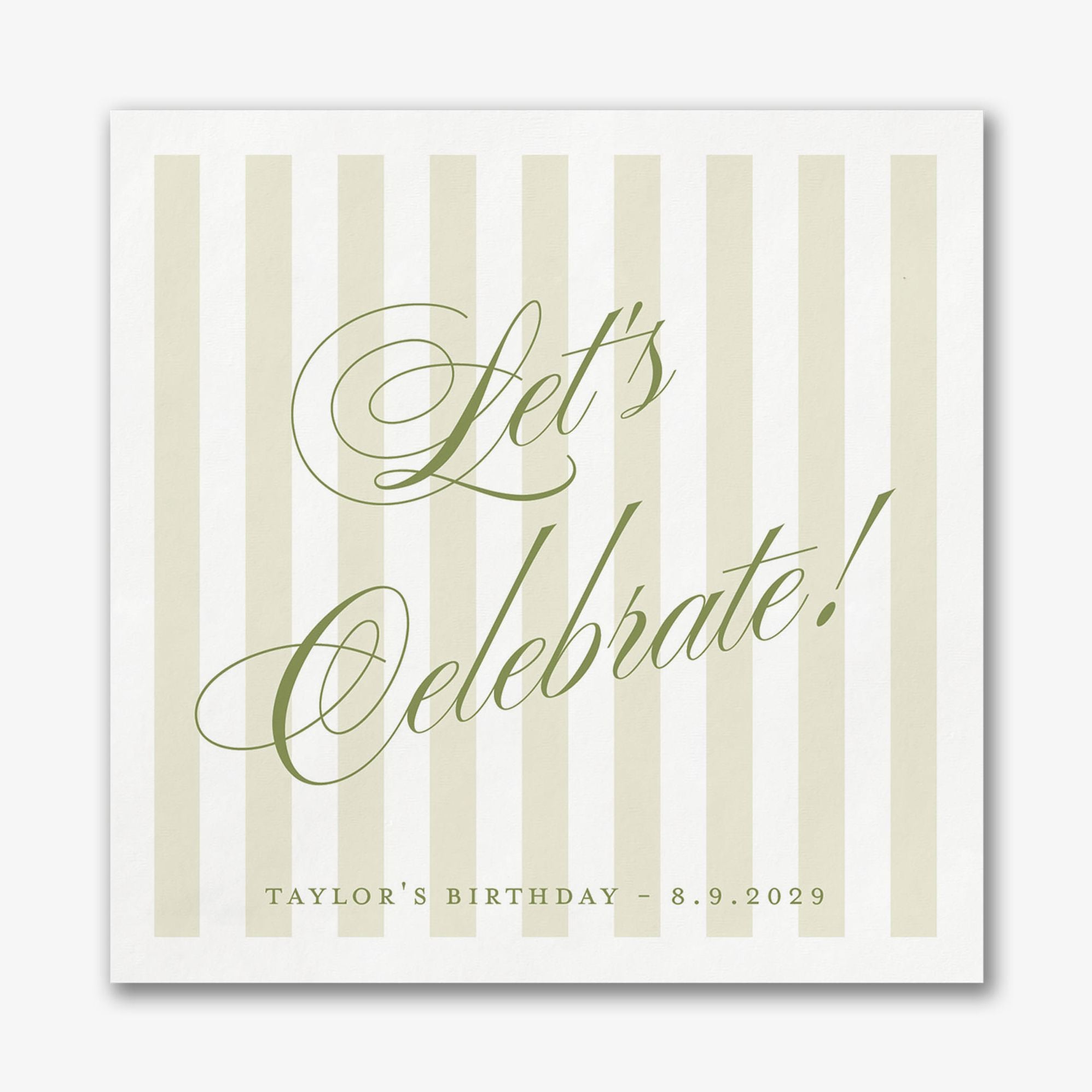 Posh Pinstripe Custom Napkins