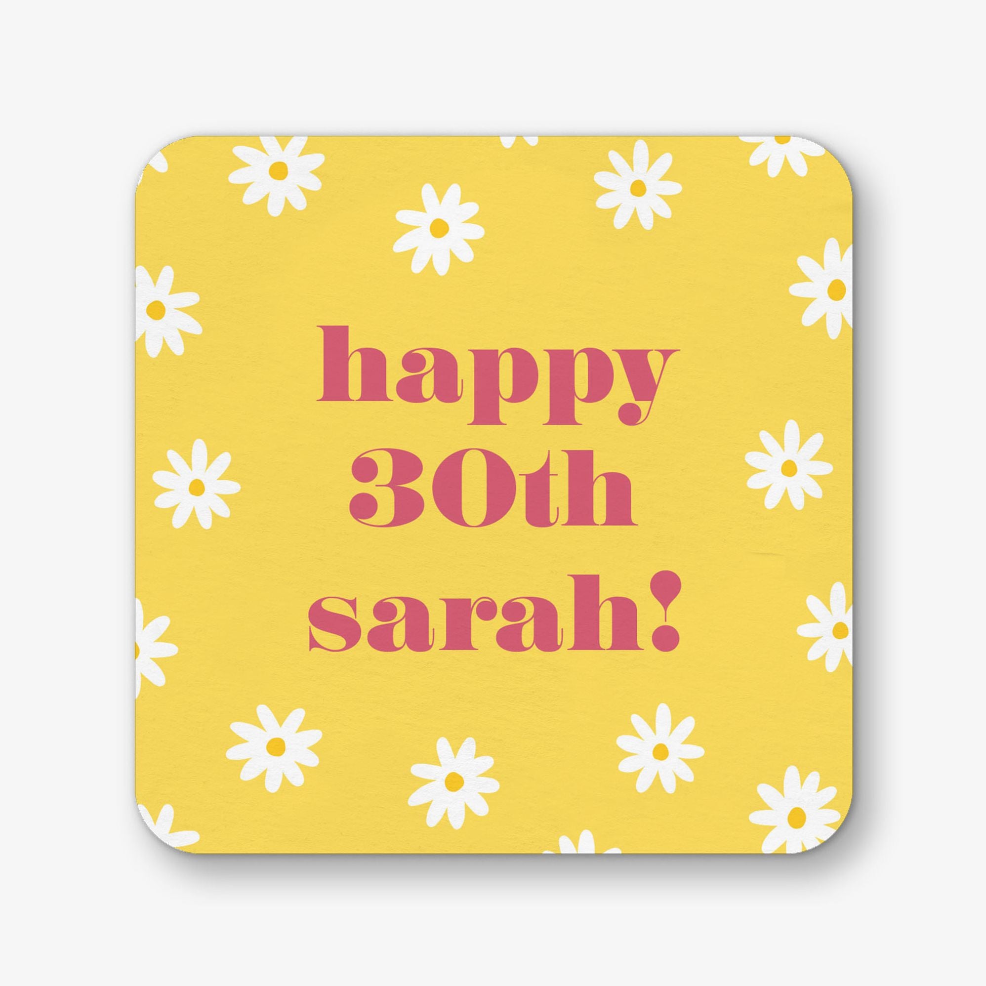 Retro Daisy Square Custom Coasters