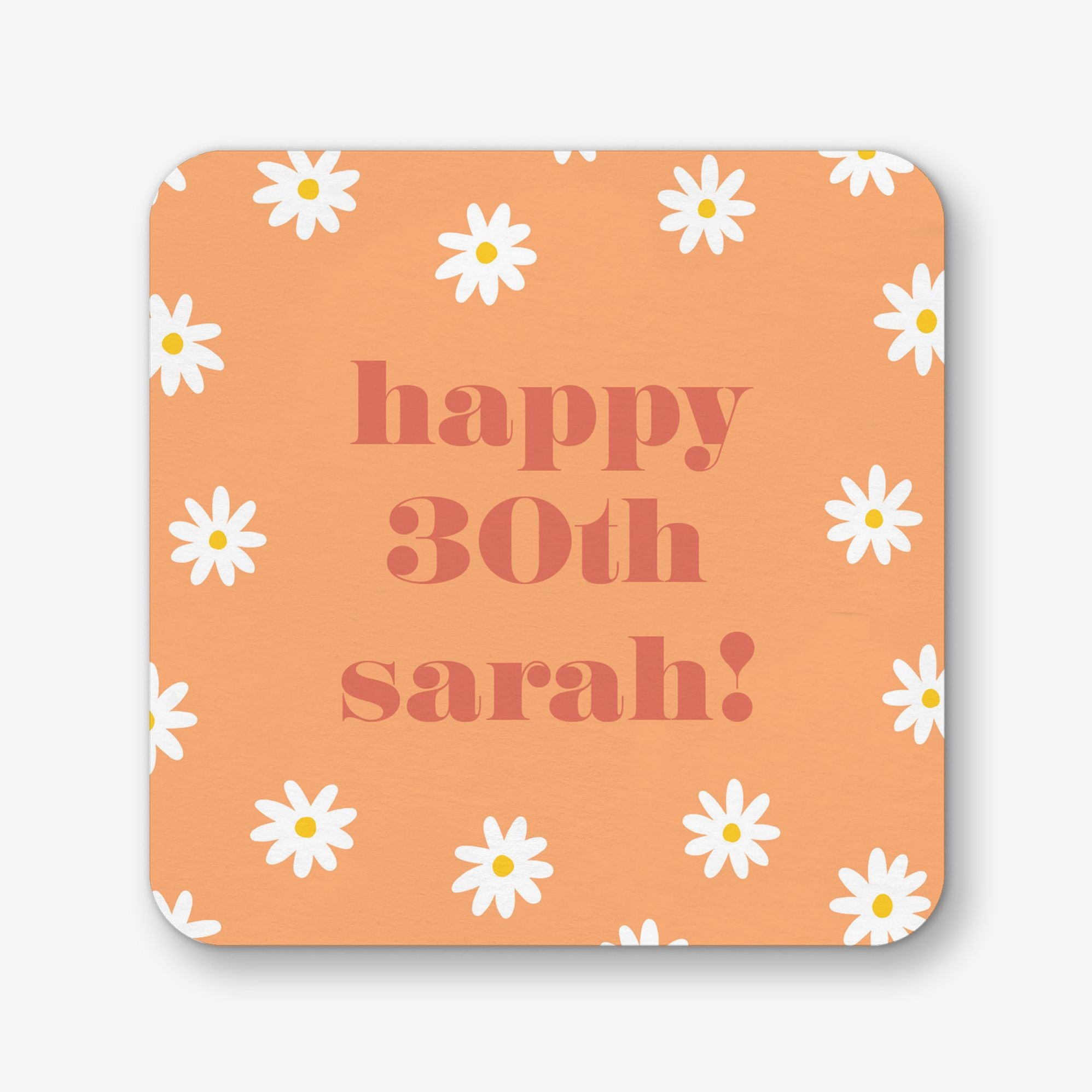 Retro Daisy Square Custom Coasters